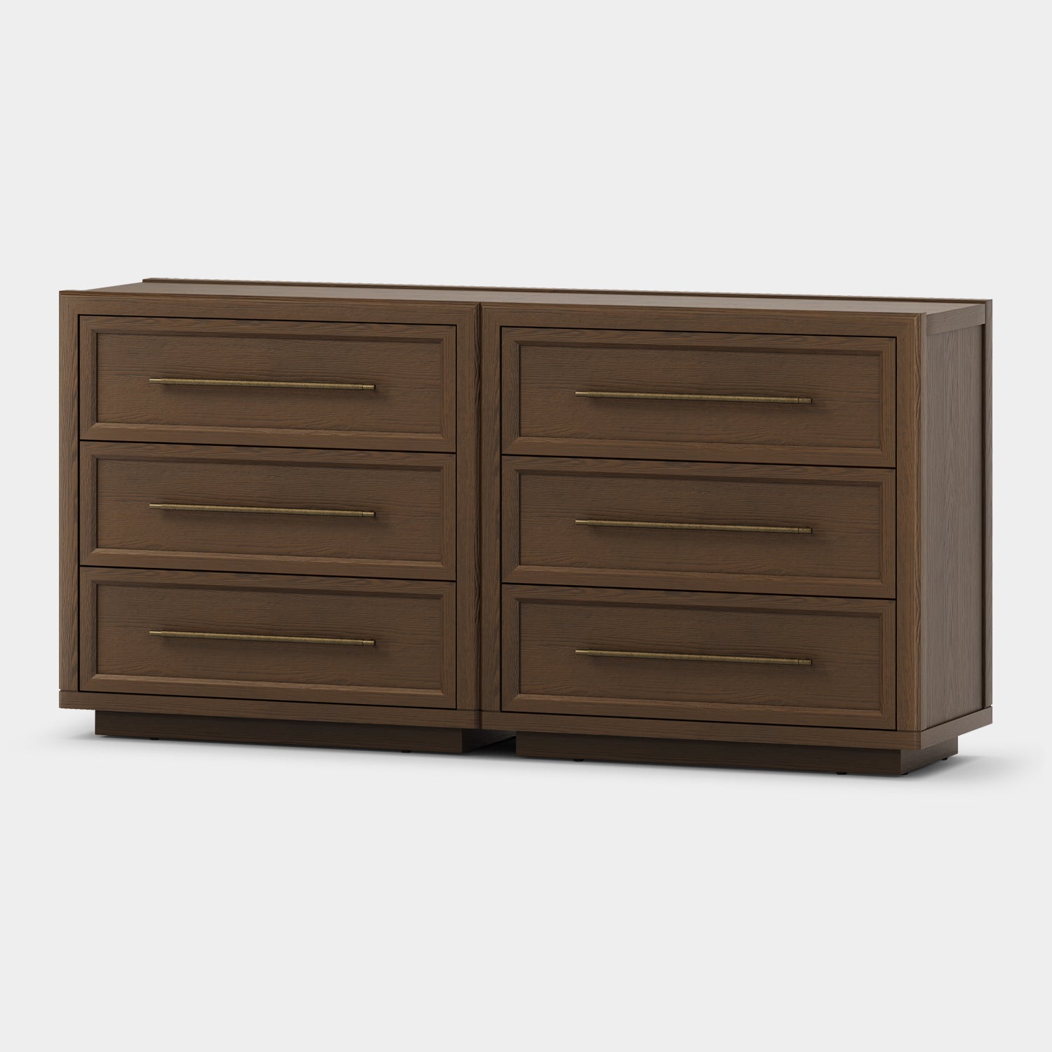 Alvar 63″ Oak 6-Drawer Chest(Set of 2)