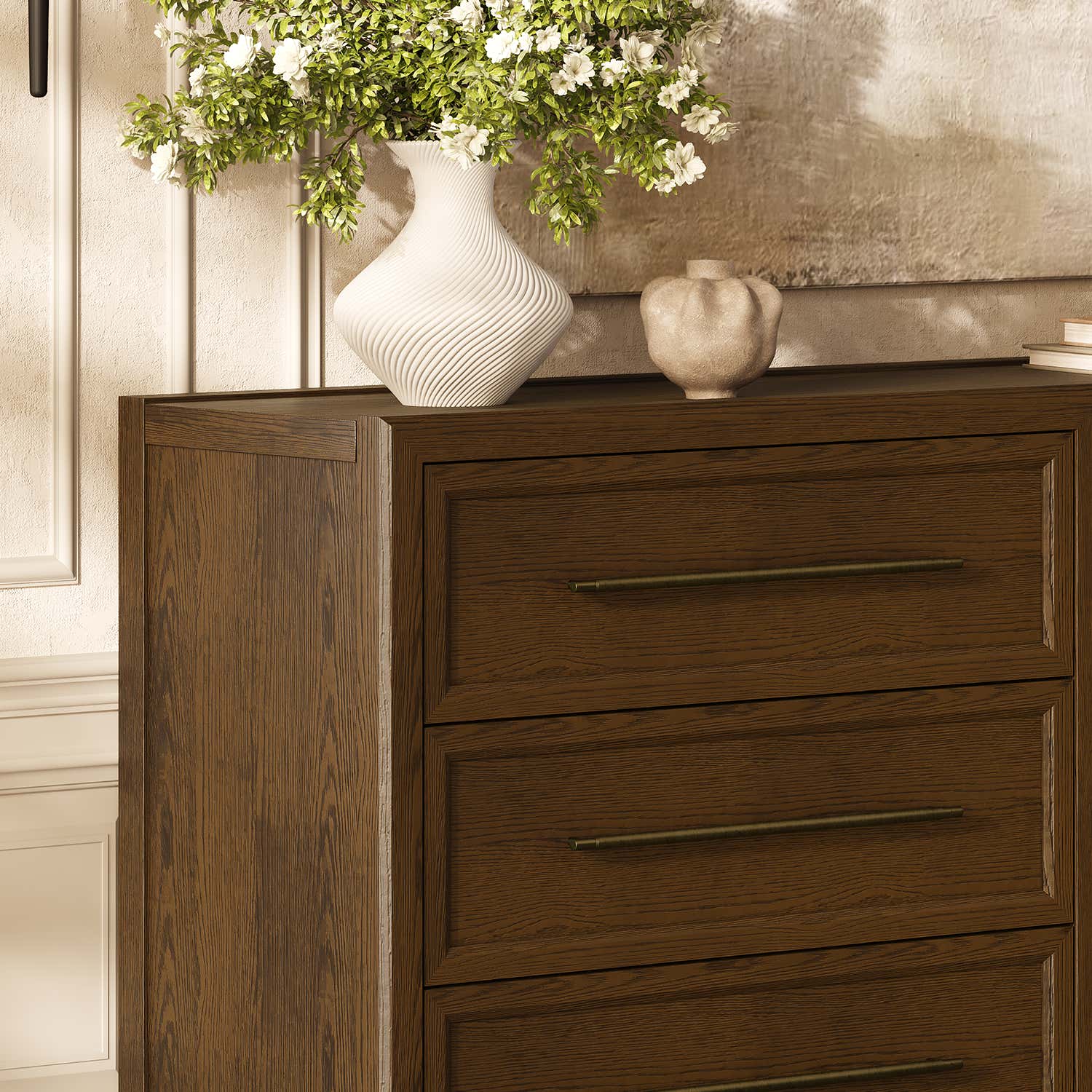 Alvar 63″ Oak 6-Drawer Chest(Set of 2)