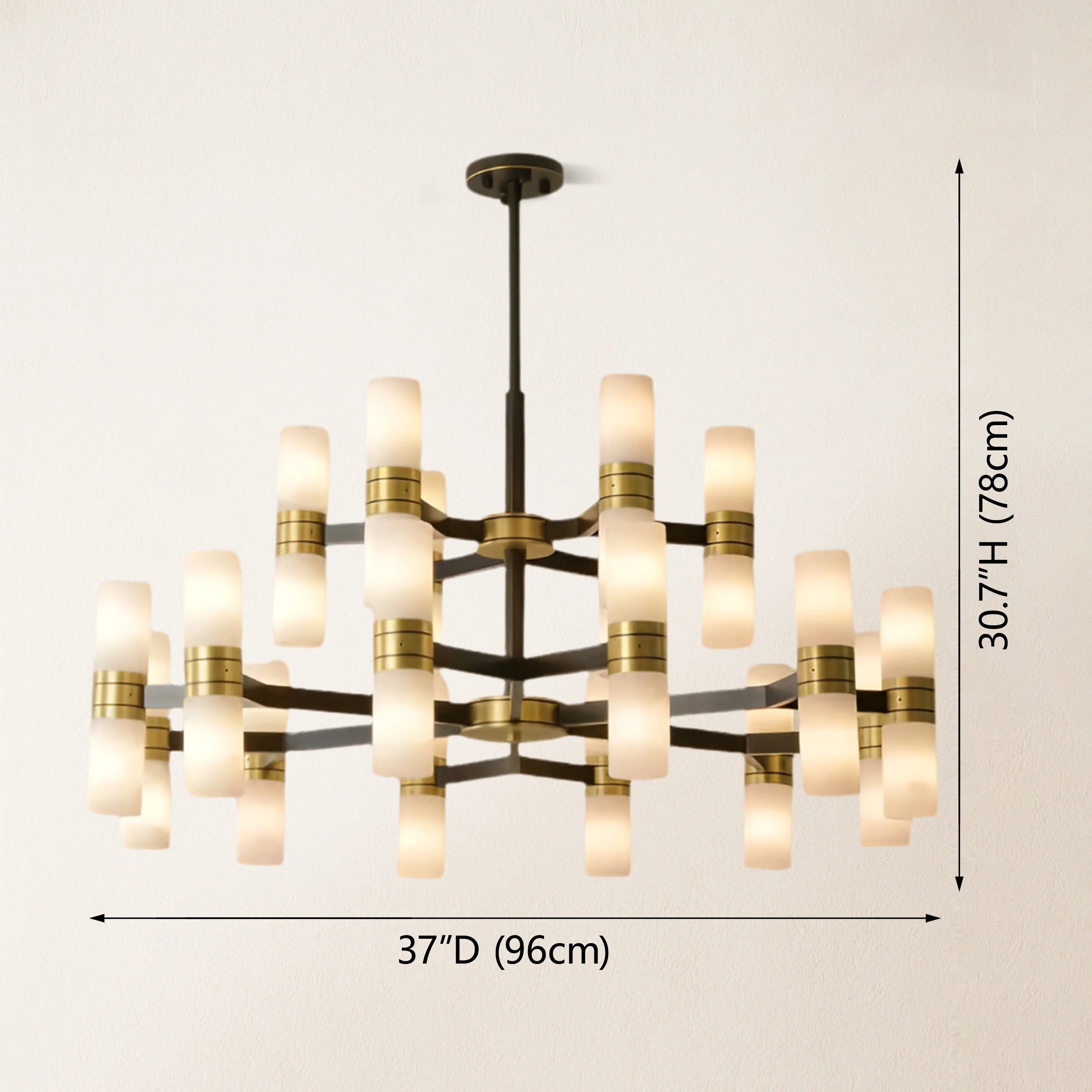 Moral Alabaster Round chandelier 94cm D