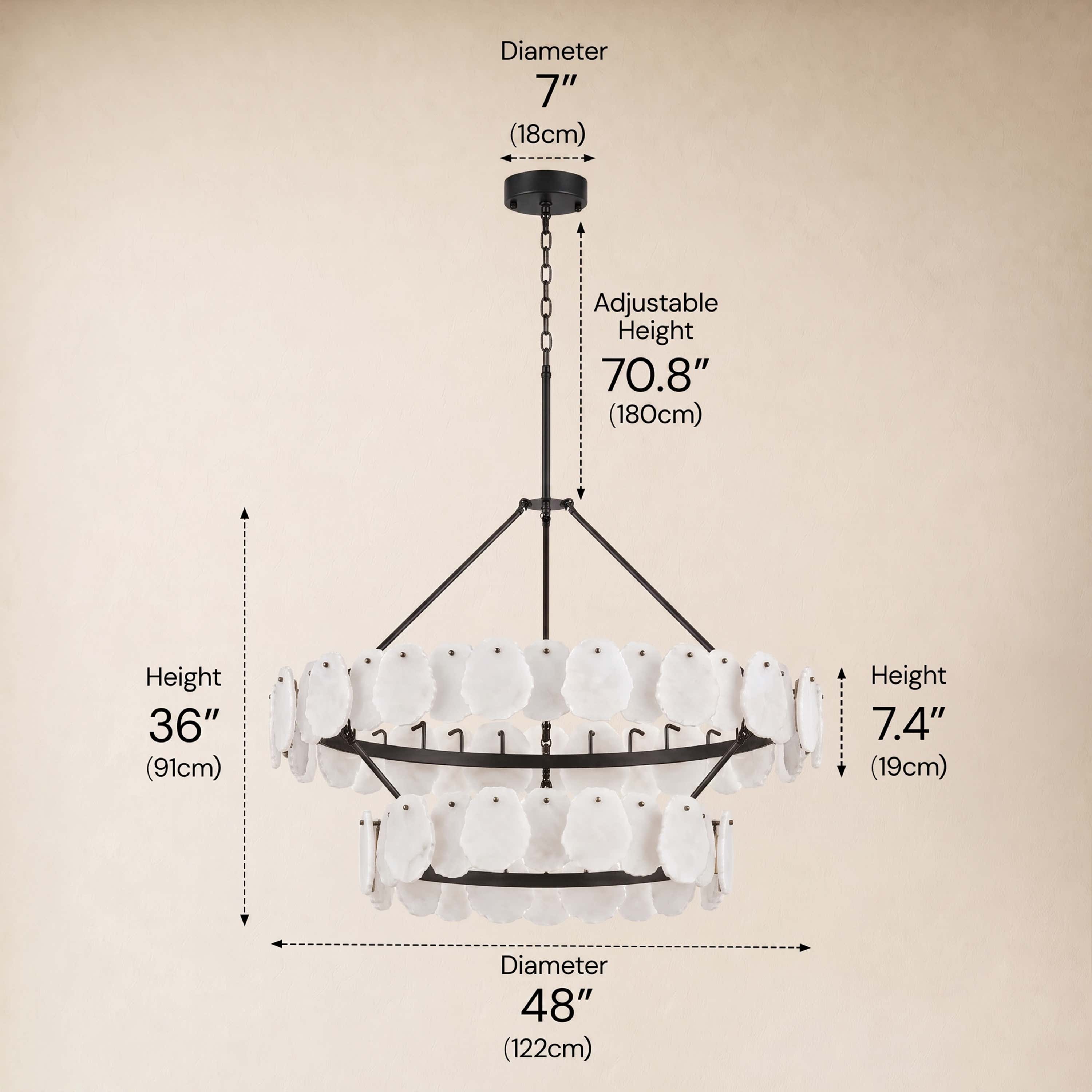 Moira Alabaster Custom Round Chandelier 48"D