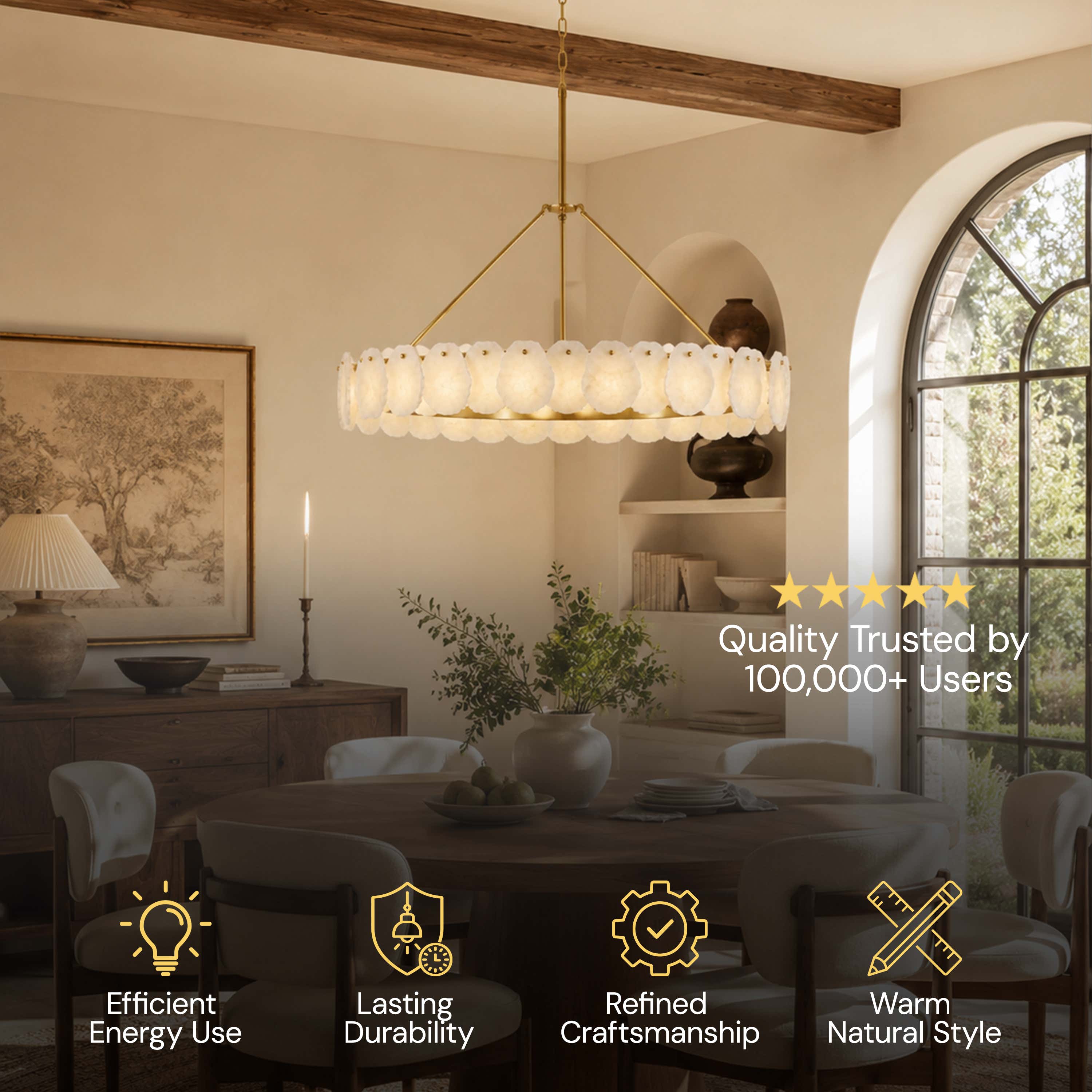 Moira Alabaster Custom Round Chandelier 48"D