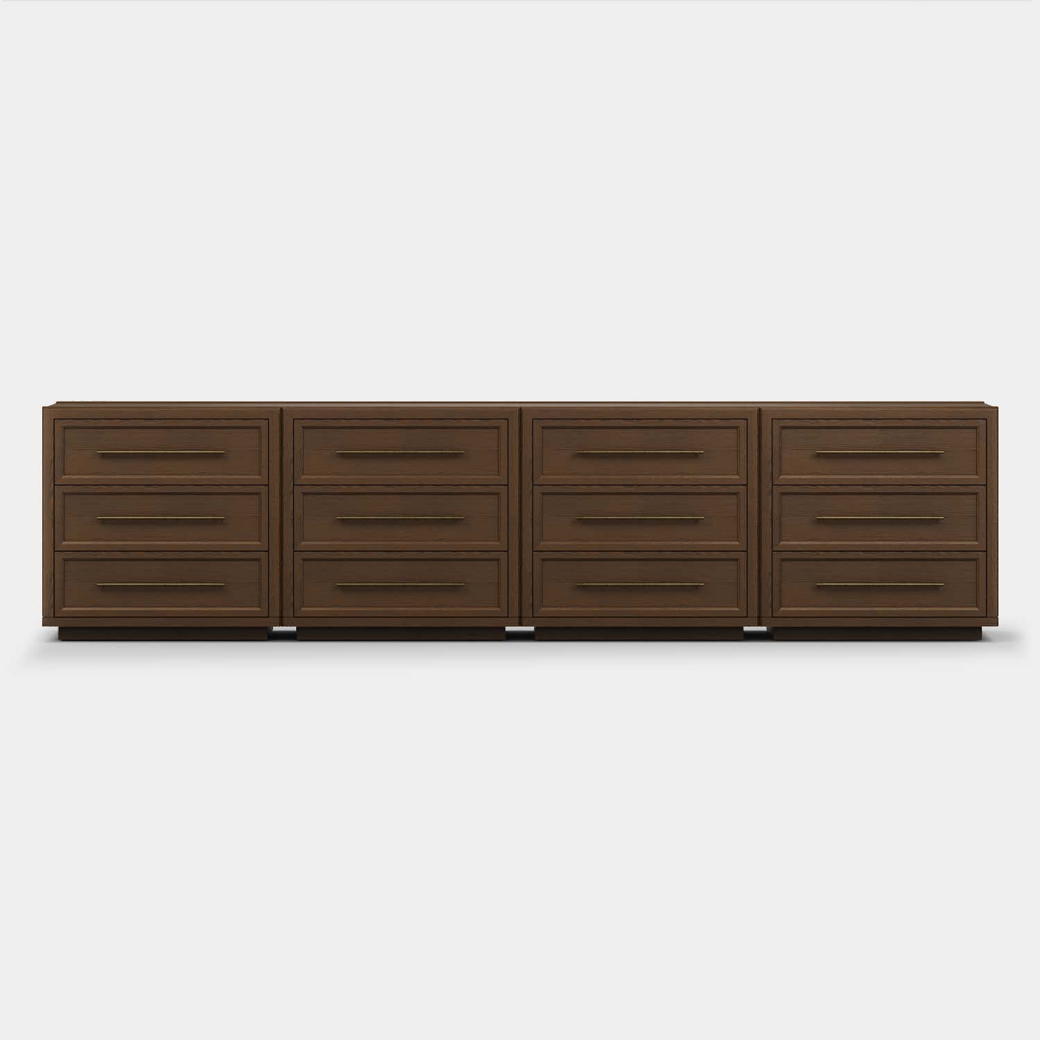 Alvar 126″ Oak 12-Drawer Chest(Set of 4)