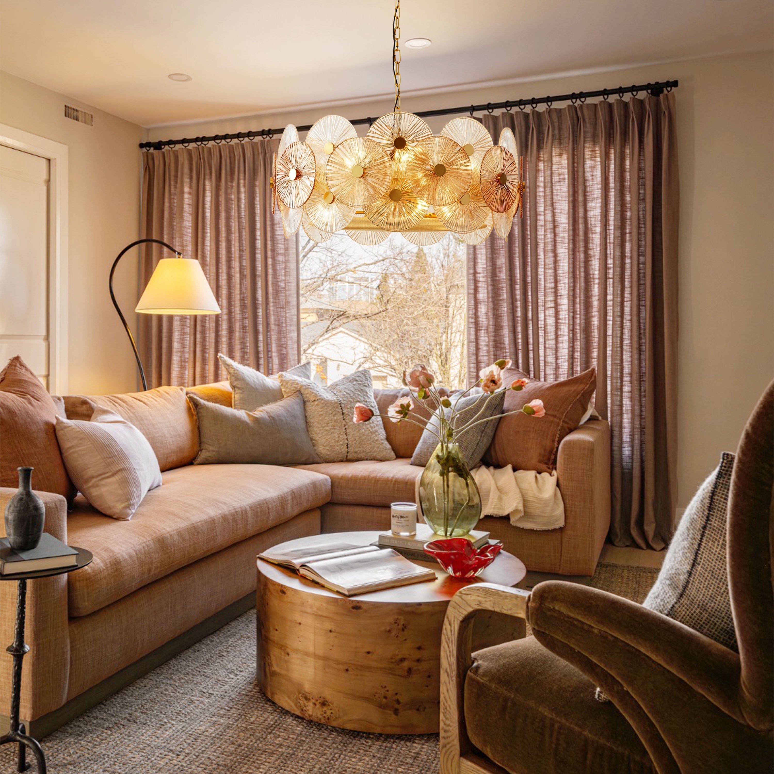 Axiora Glass Round Chandelier