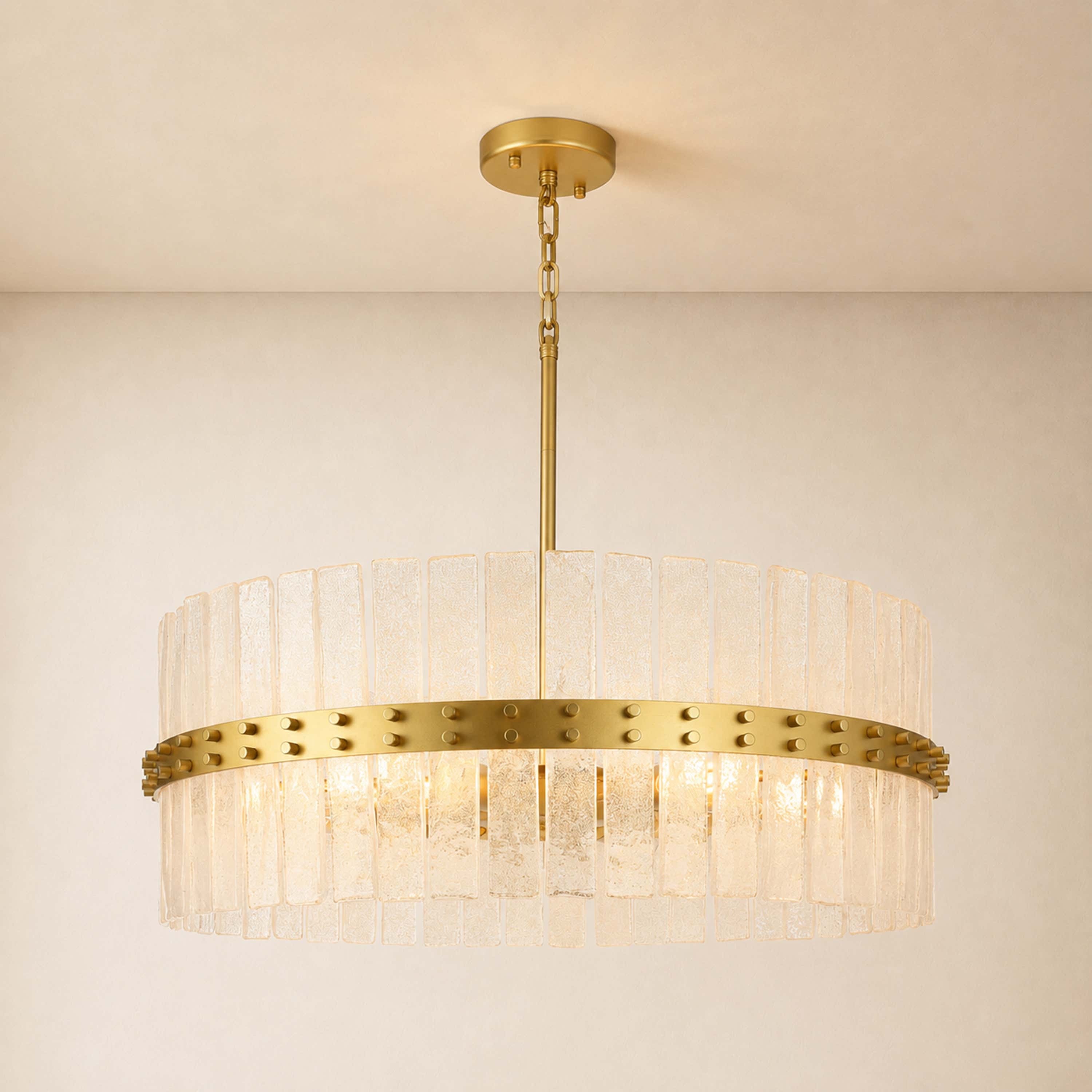 Mariselle Bubble Glass Round Chandelier 28"D