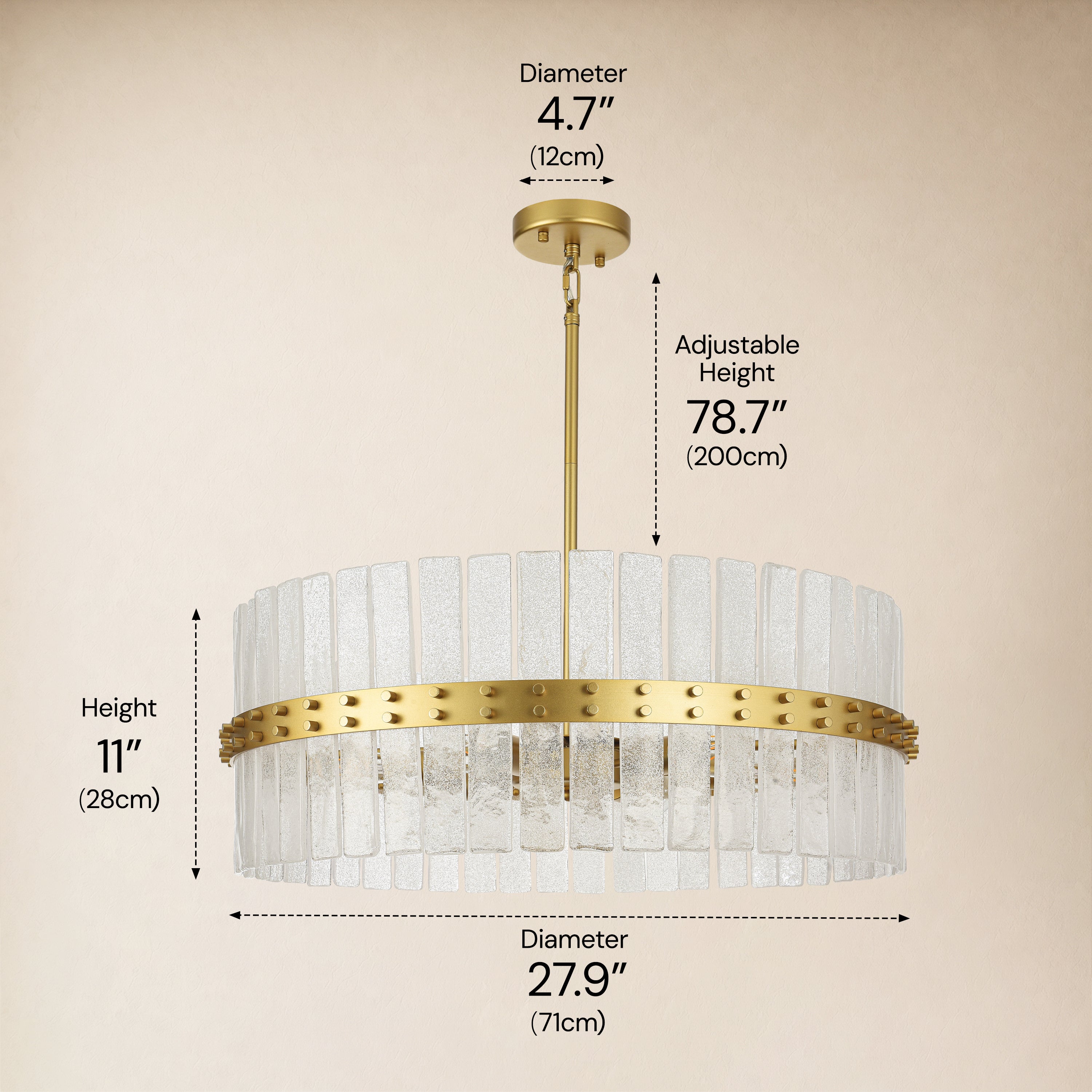 Mariselle Bubble Glass Round Chandelier 28"D