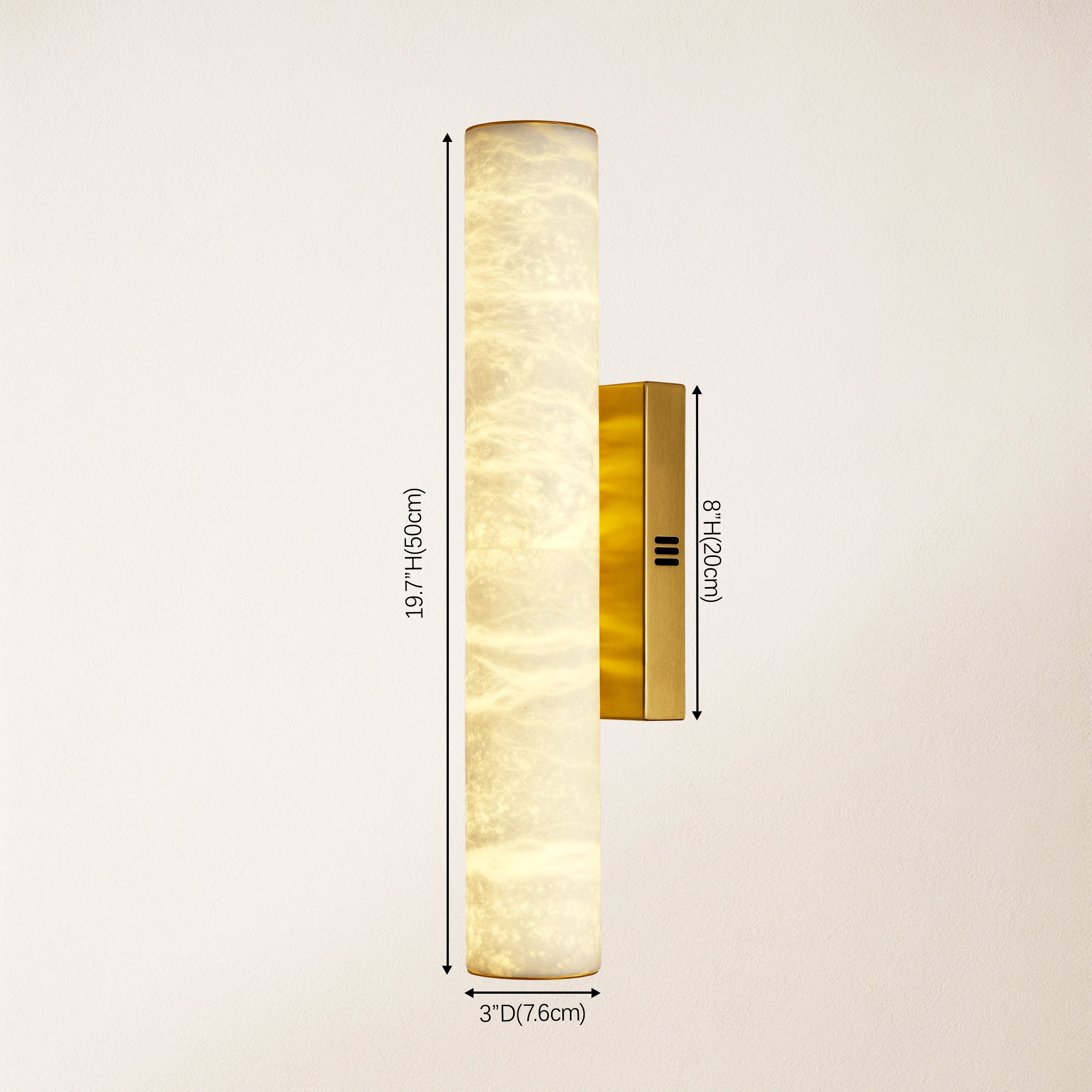 Sylvia Palladian Alabaster Wall Sconce 50cm H