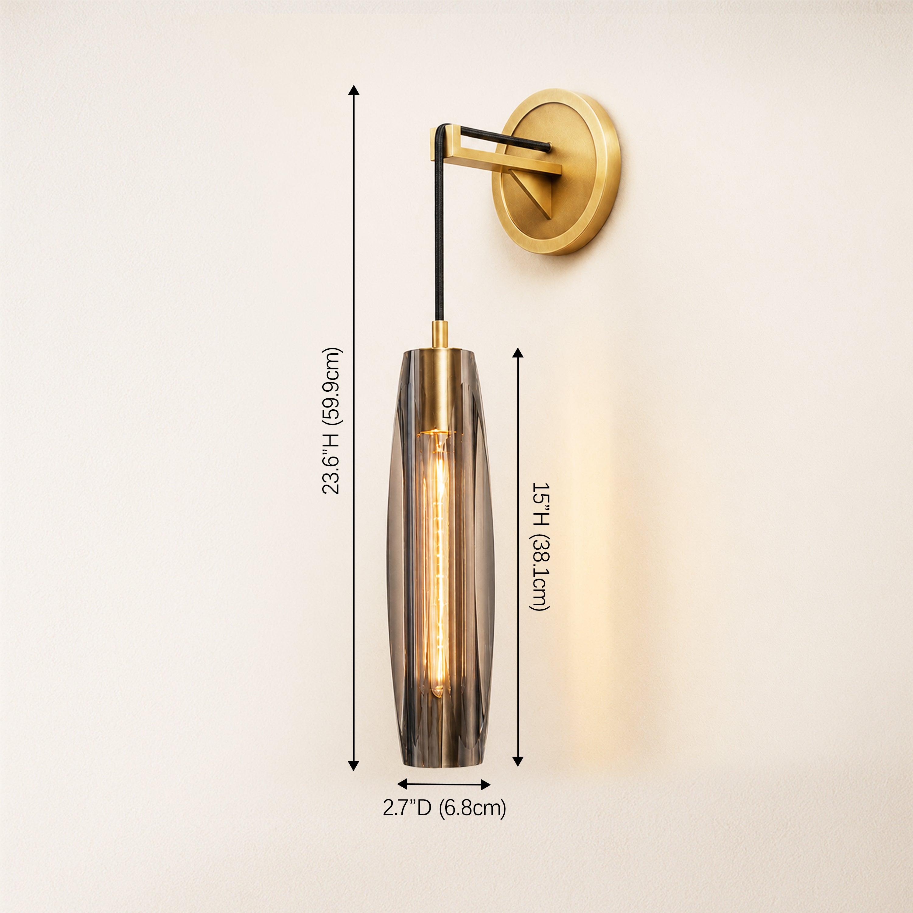 Virelle Smoke Crystal Wall Sconce