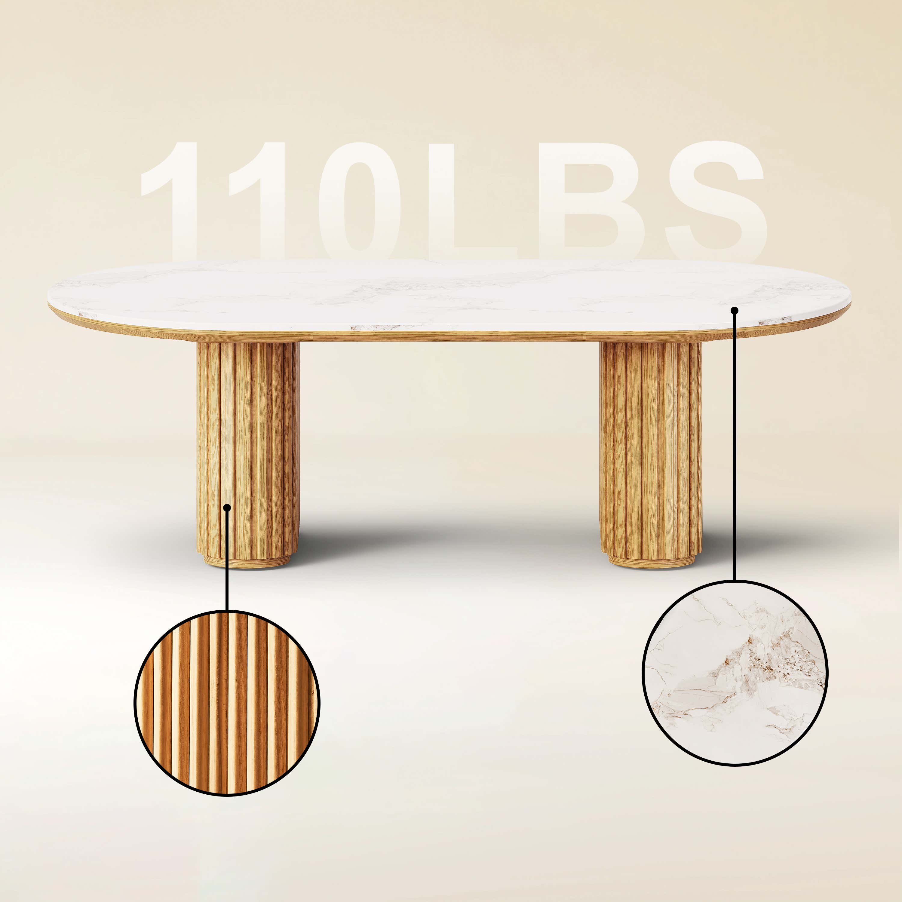 Emery Sintered Stone Coffee Table 120cm W