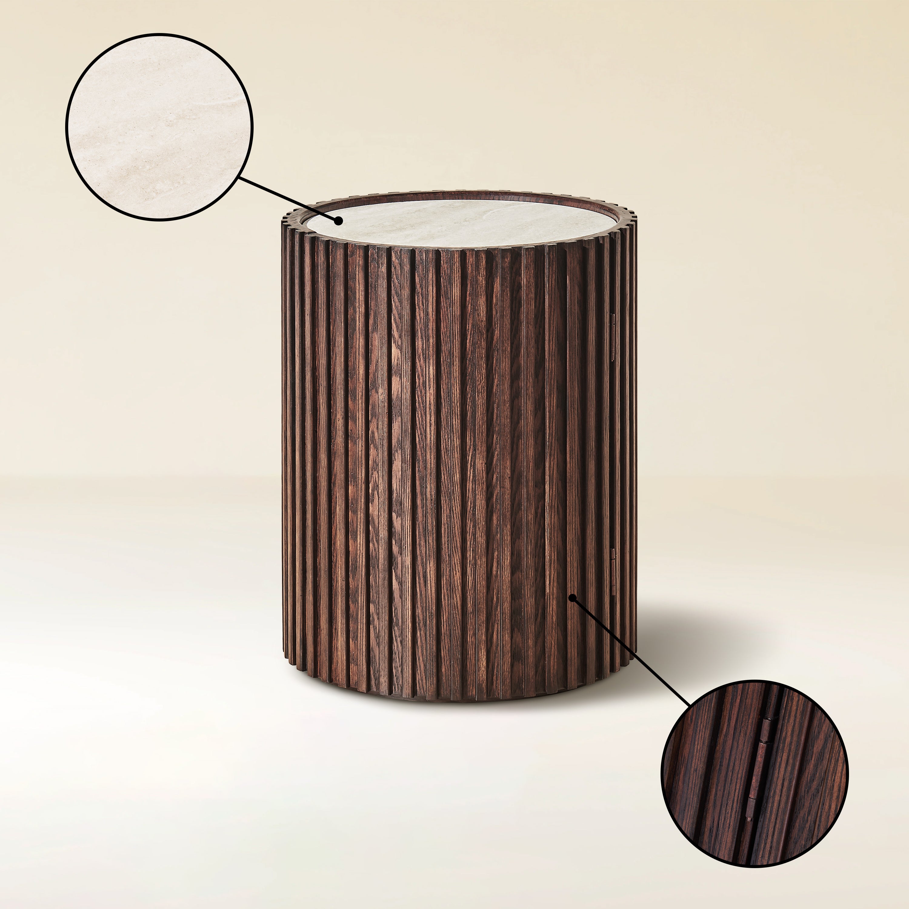 Arden Round Sintered Stone Side Table 16"W