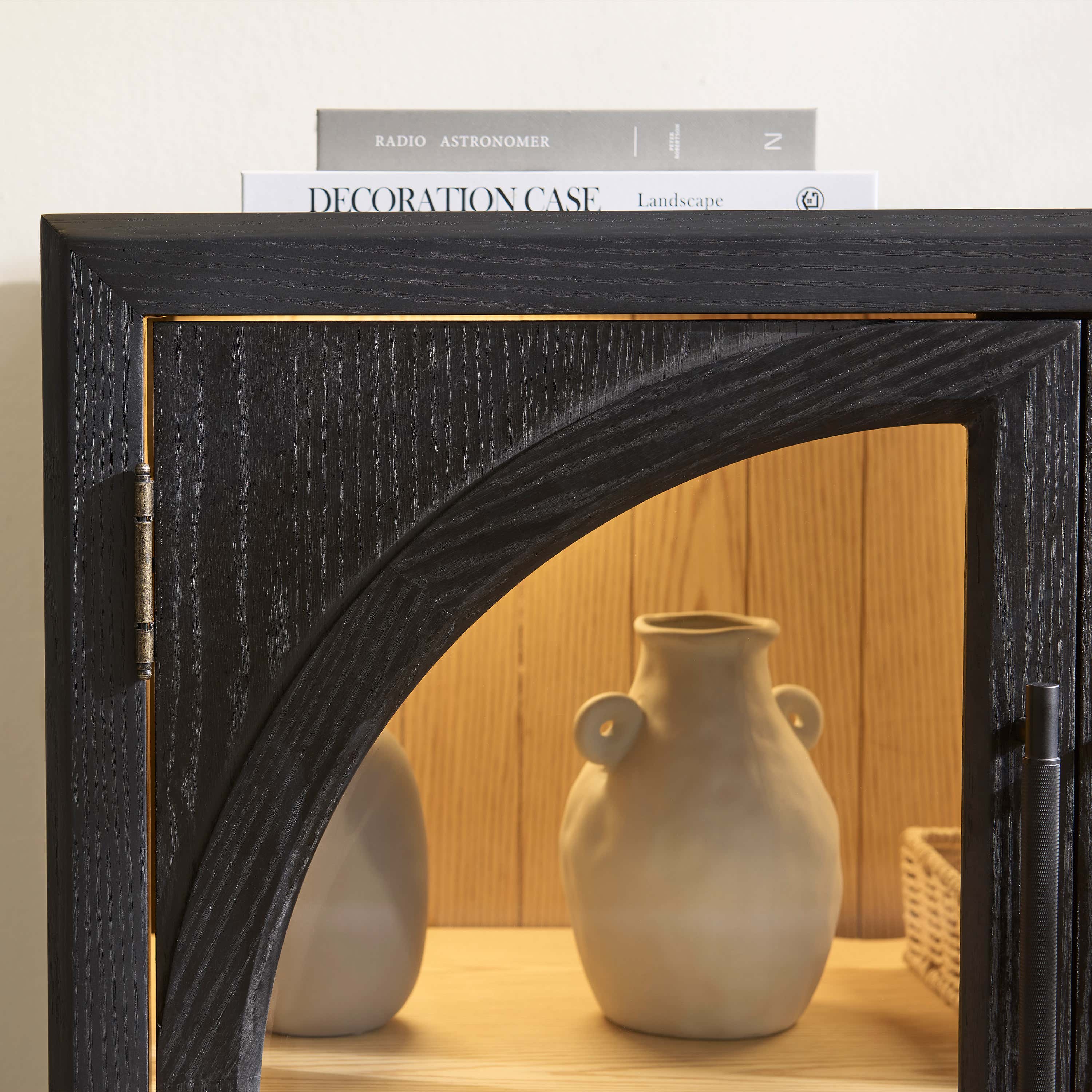 Alvar Arched 32″ Oak Storage Cabinet
