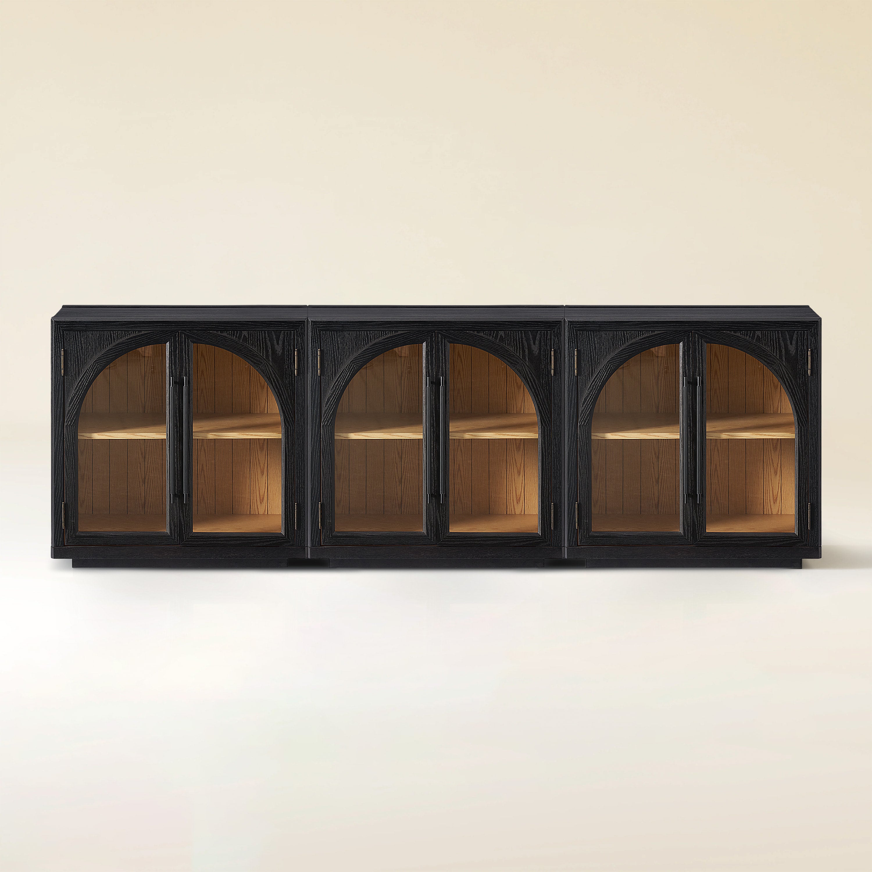 Alvar Arched 95″ Oak Media Console(Set of 3)