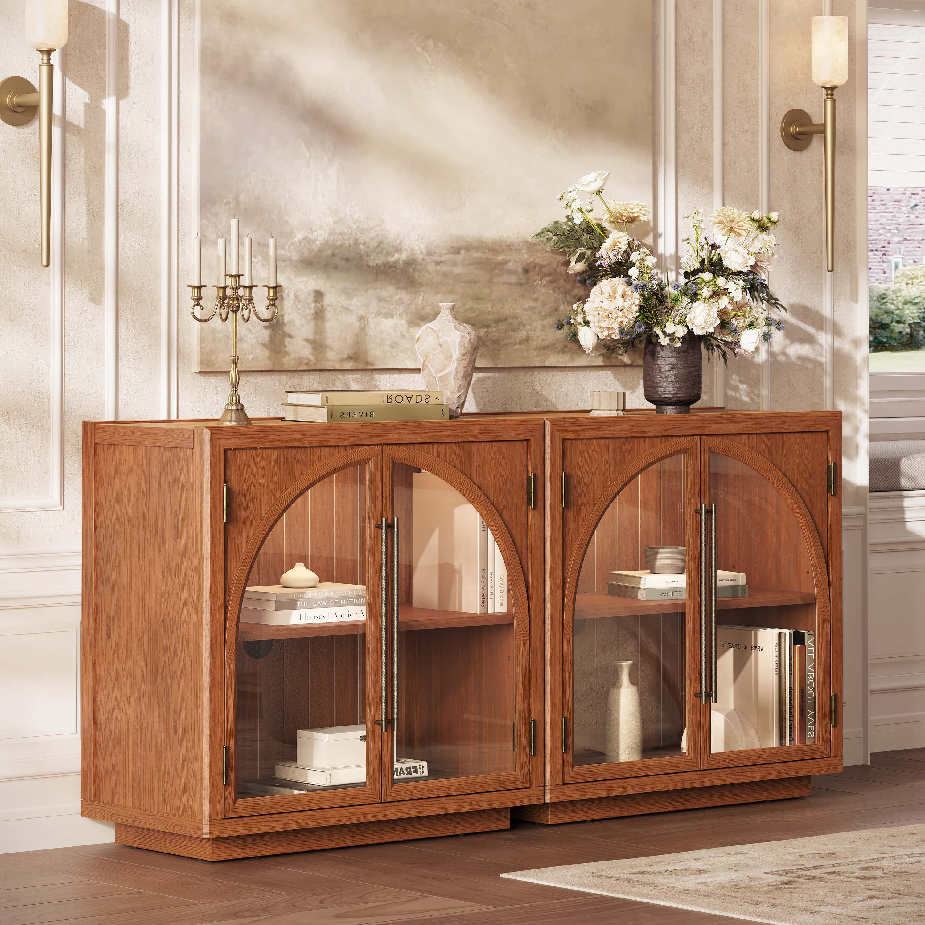 Alvar Arched 32″ Oak Storage Cabinet