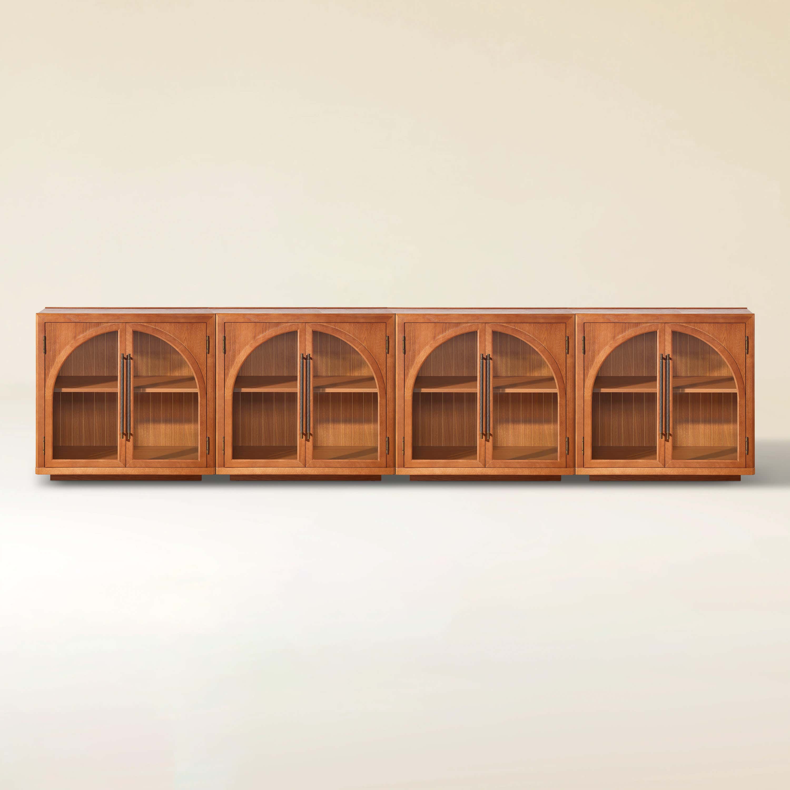 Alvar Arched 126″ Oak Media Console(Set of 4)