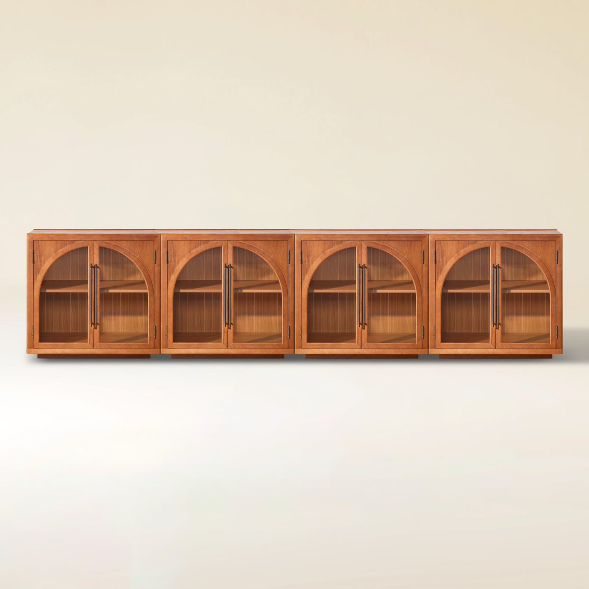 Alvar Arched 121″ Oak Media Console(Set of 4)