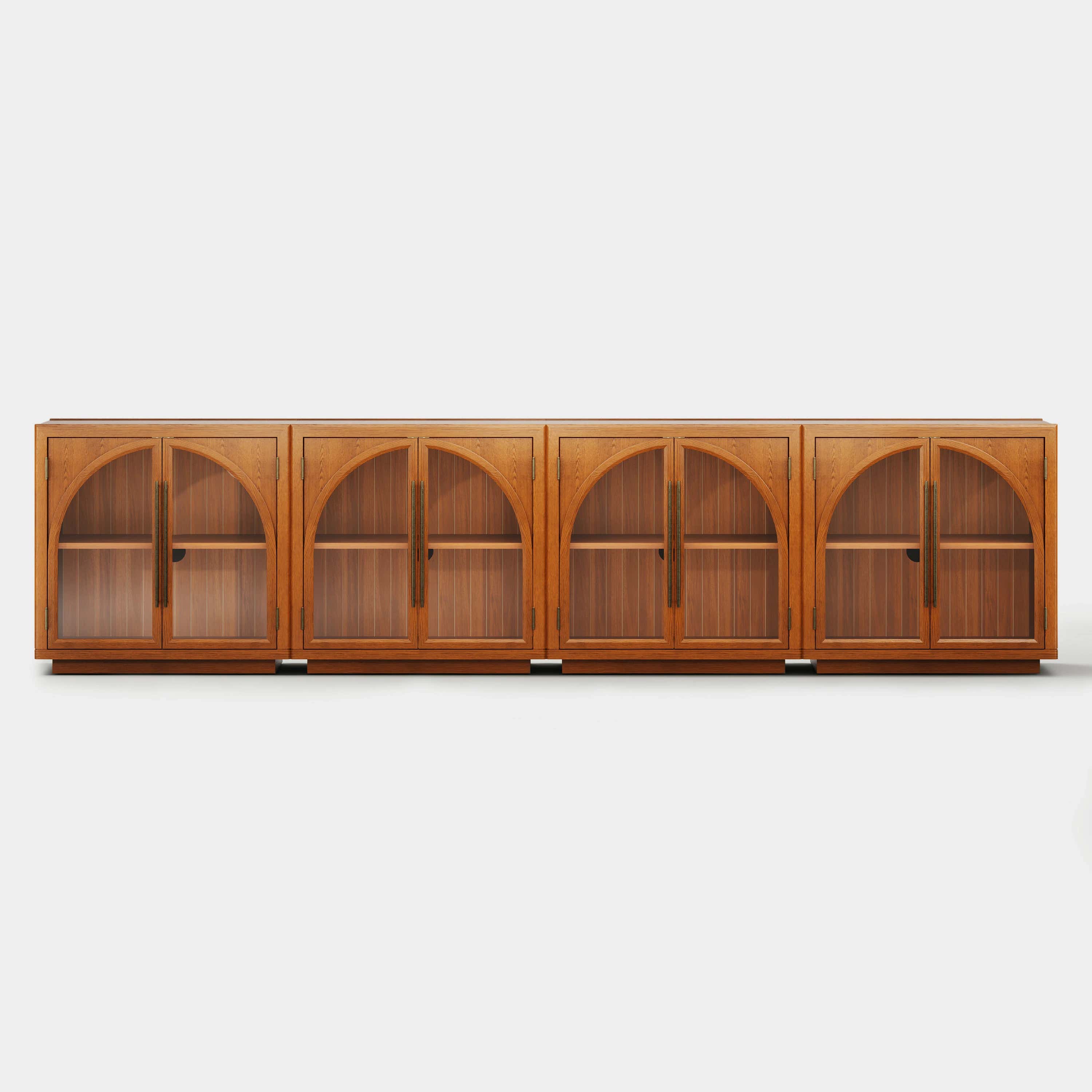 Alvar Arched 126″ Oak Media Console(Set of 4)