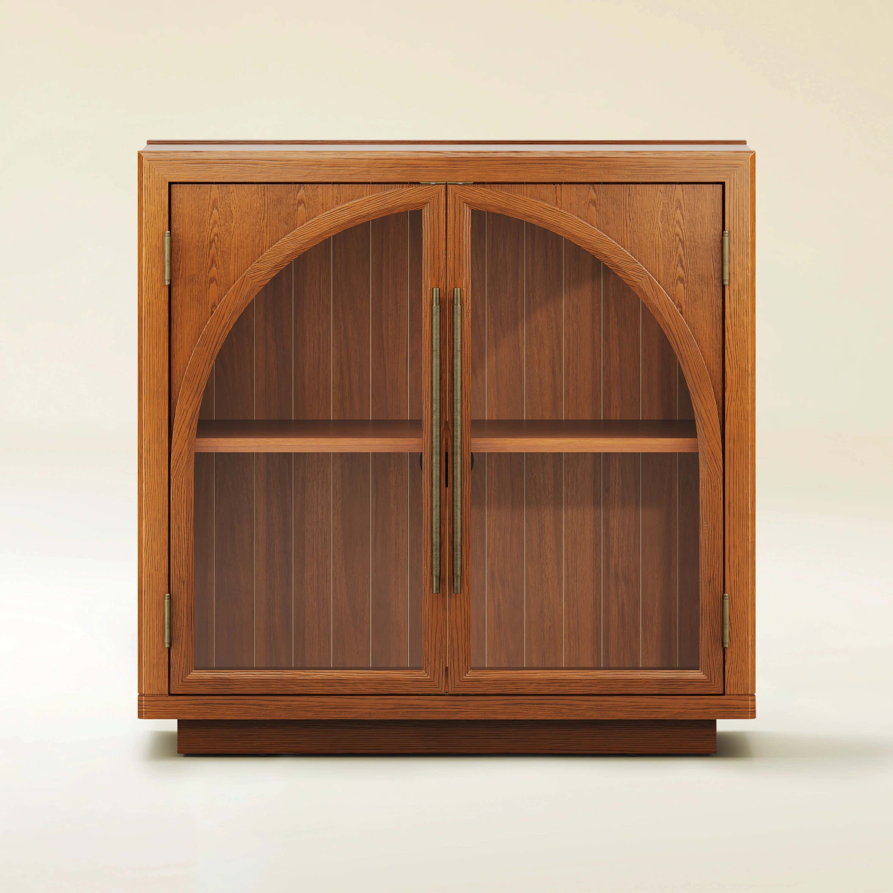 Alvar Arched 32″ Oak Storage Cabinet