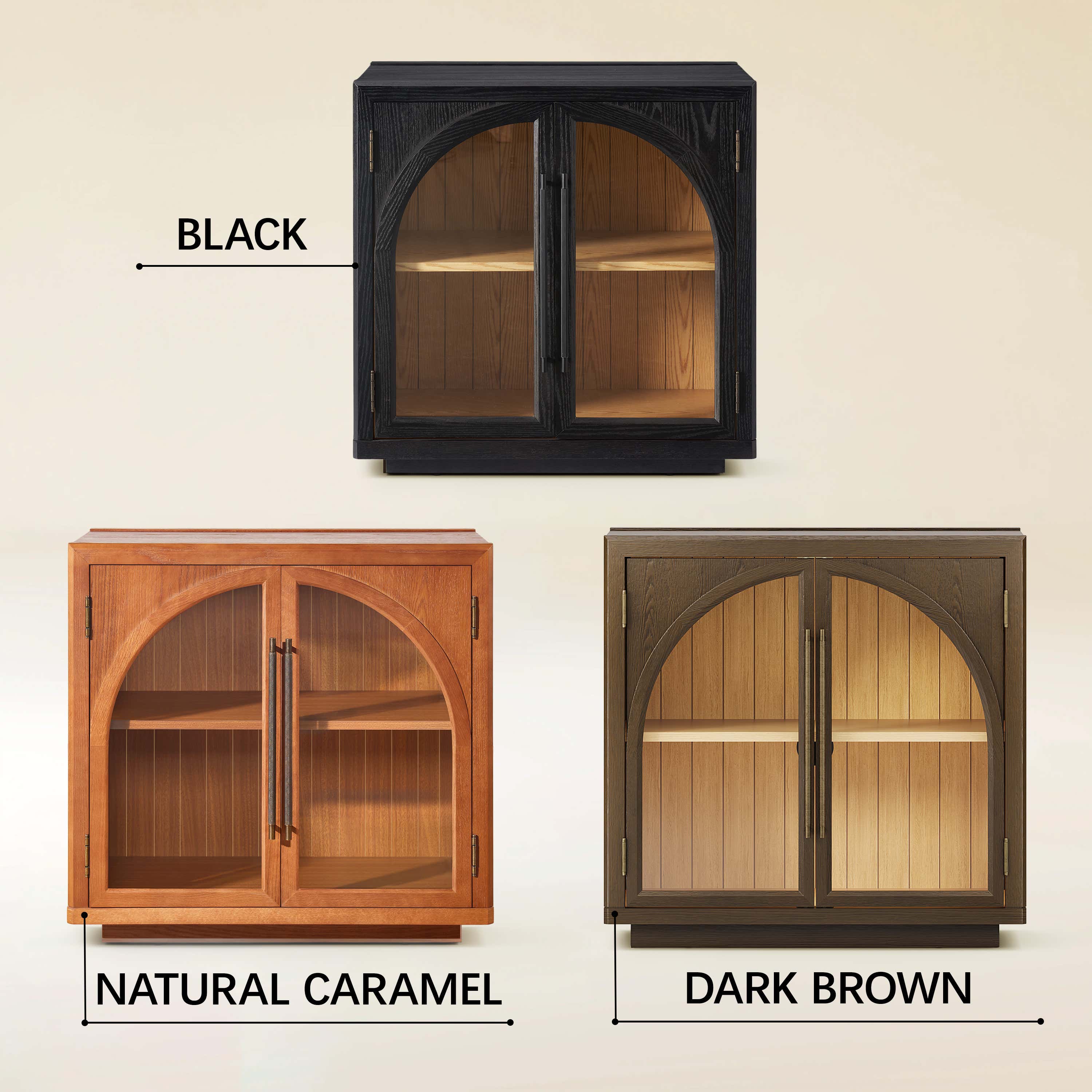 Alvar Arched 126″ Oak Media Console(Set of 4)