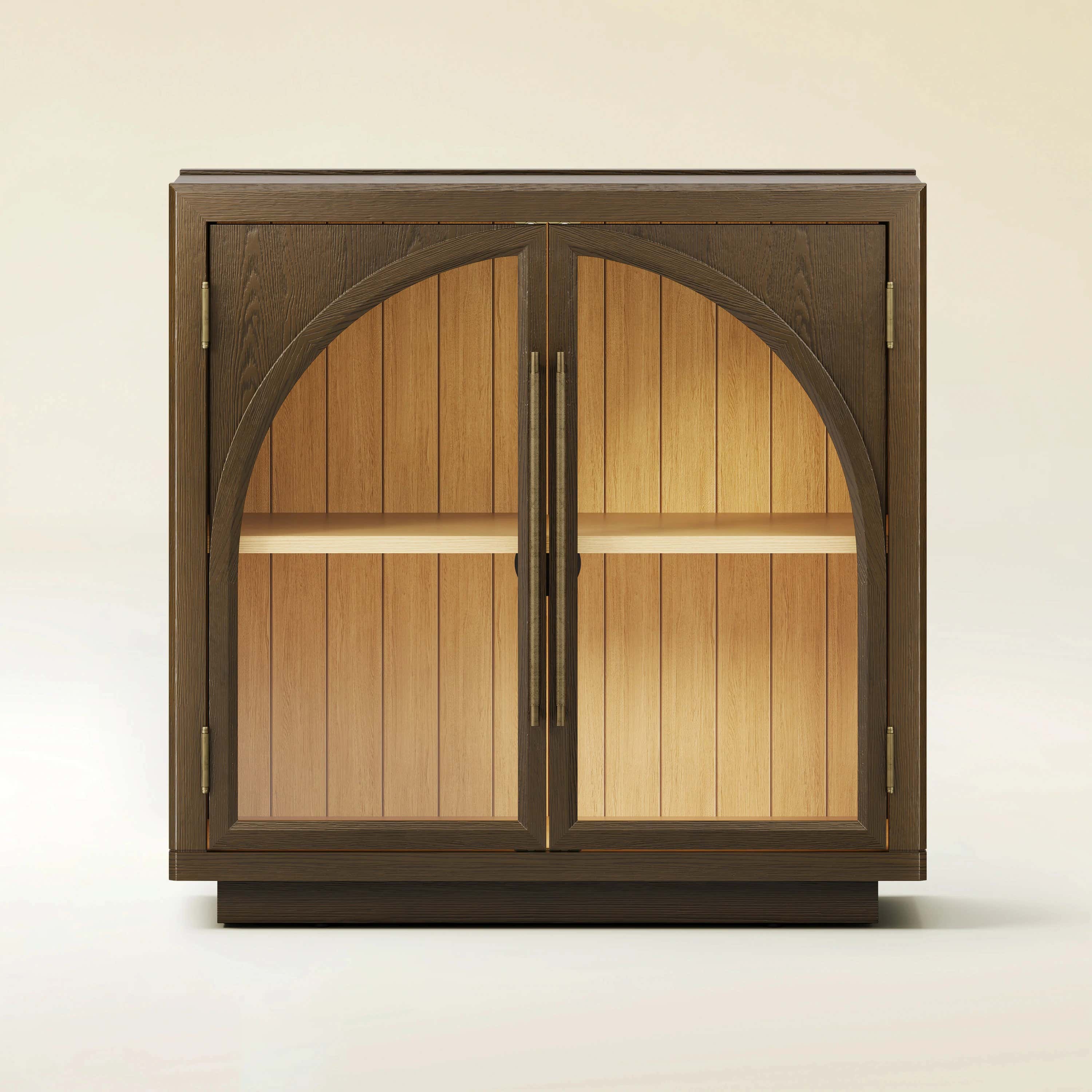 Alvar Arched 32″ Oak Storage Cabinet