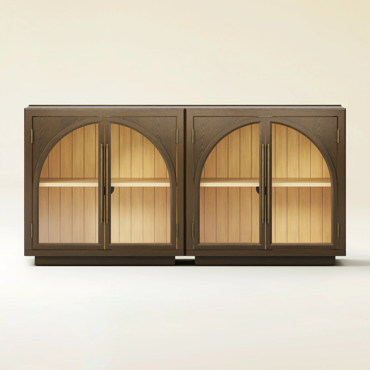 Alvar Arched 61″ Oak Media Console(Set of 2)