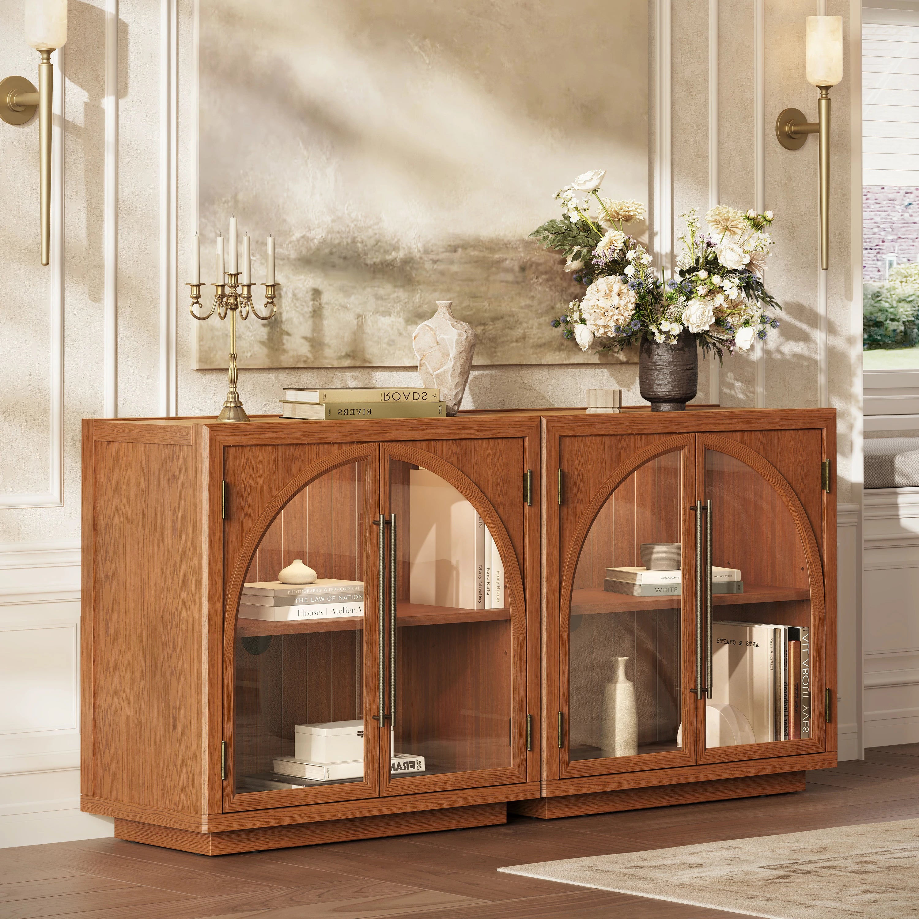 Alvar Arched 32″ Oak Storage Cabinet