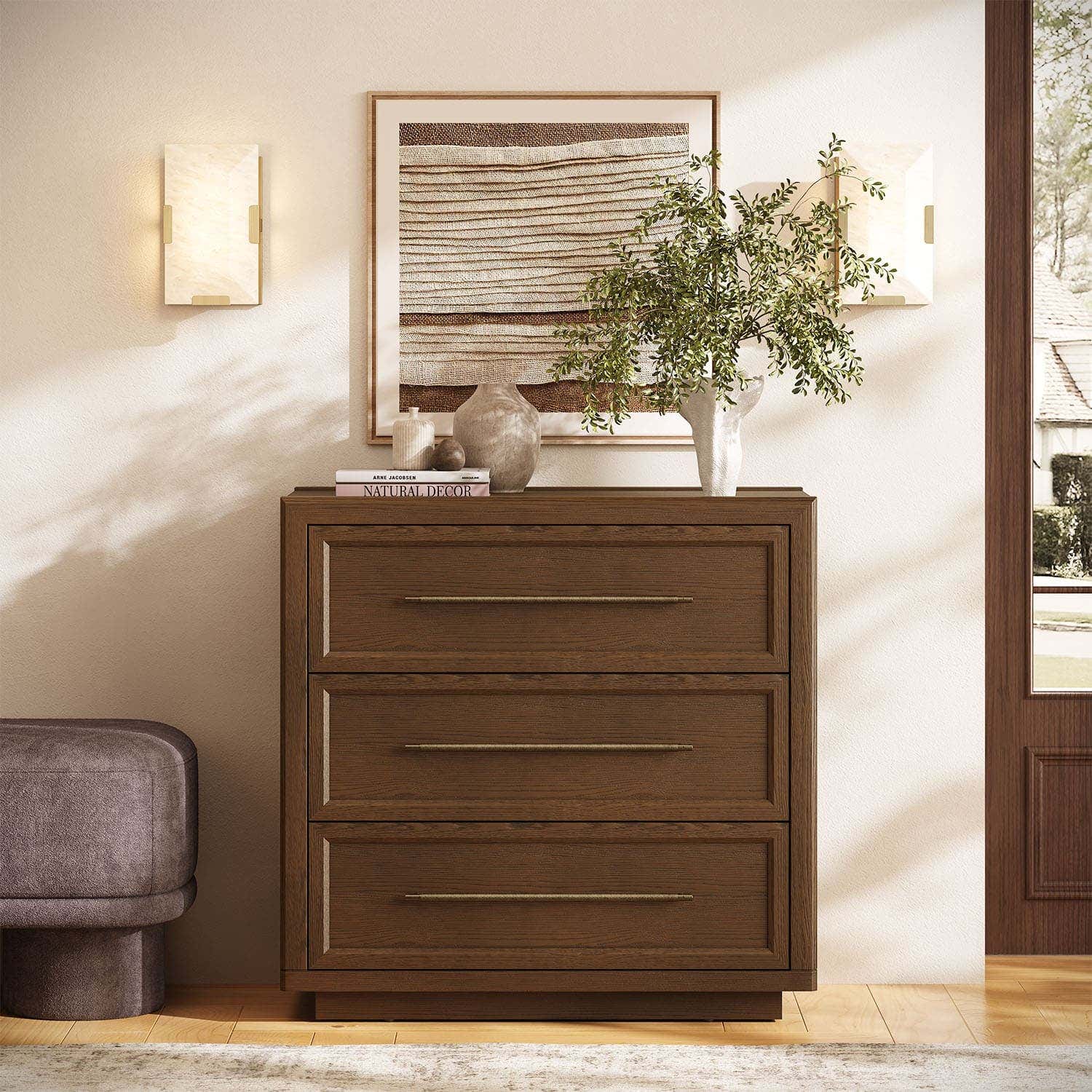 Alvar 32″ Oak 3-Drawer Chest