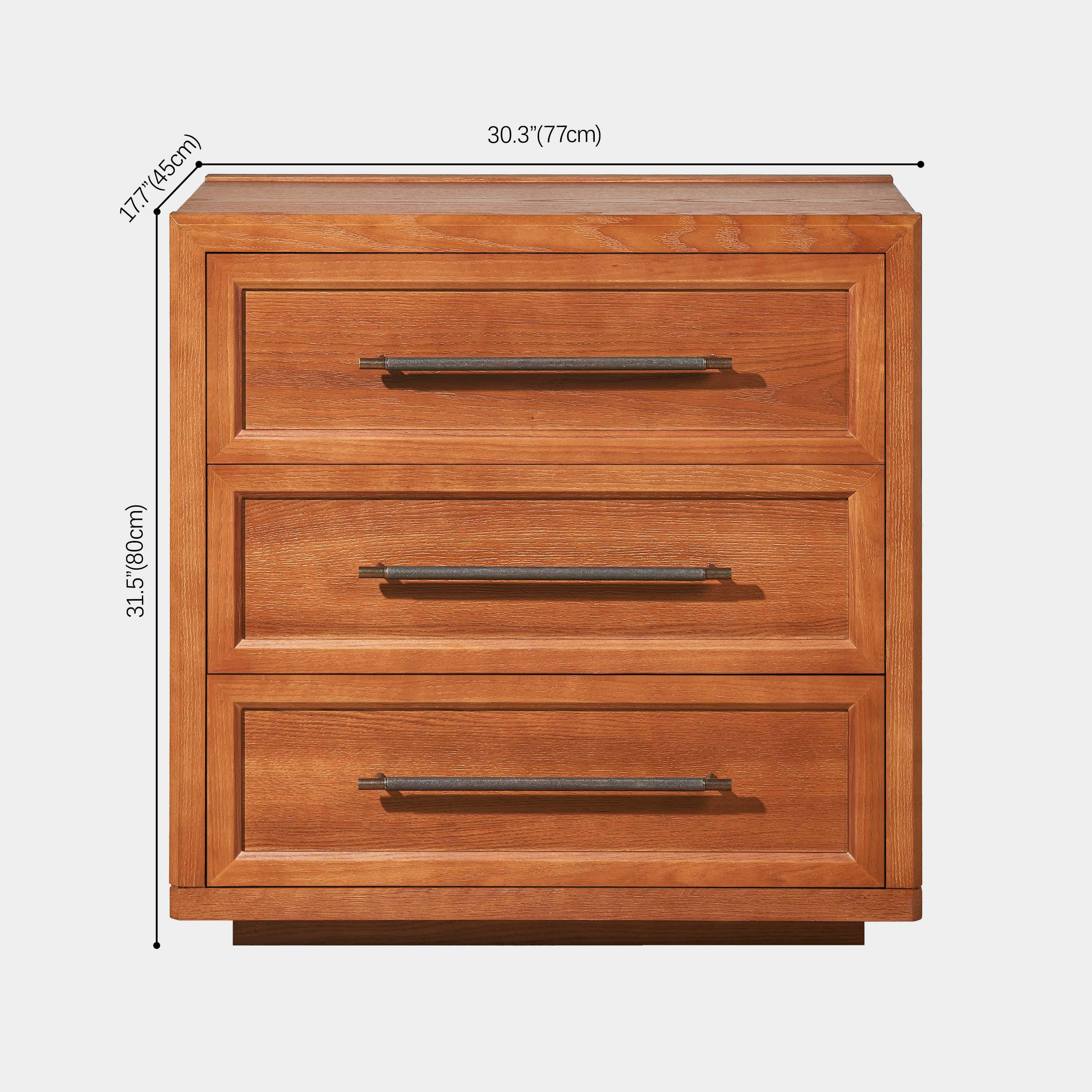Alvar 30″ Oak 3-Drawer Chest