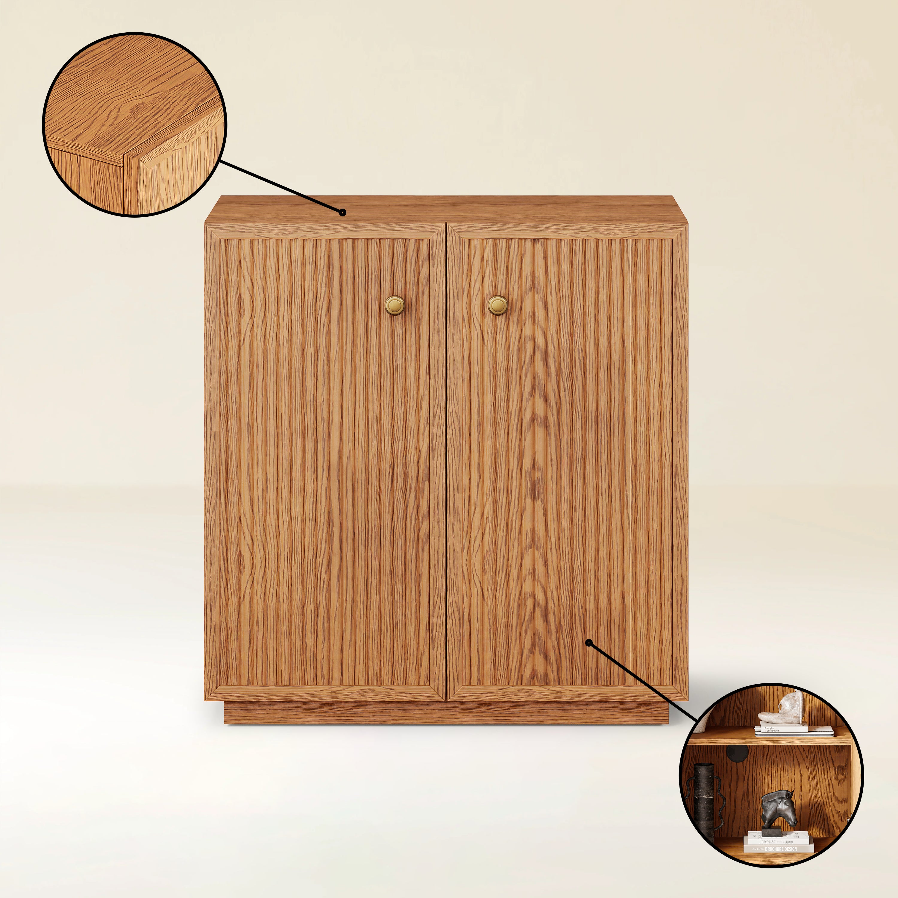 Avery Oak Sideboard (Set of 3) 90"W