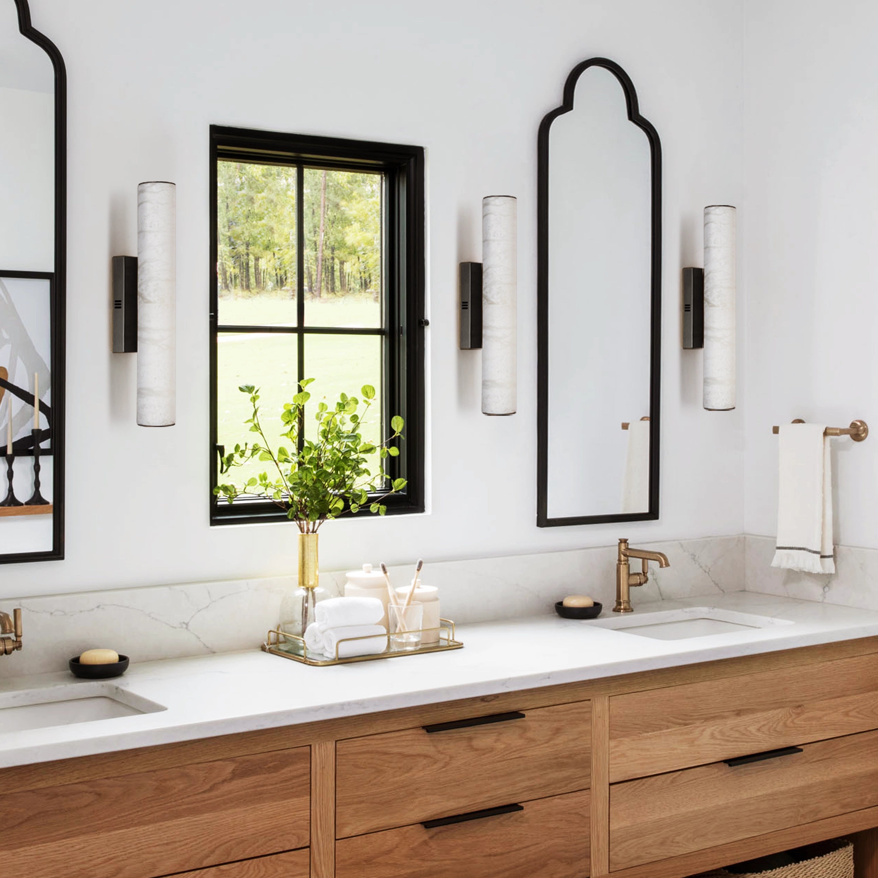 Sylvia Palladian Alabaster Wall Sconce 50cm H