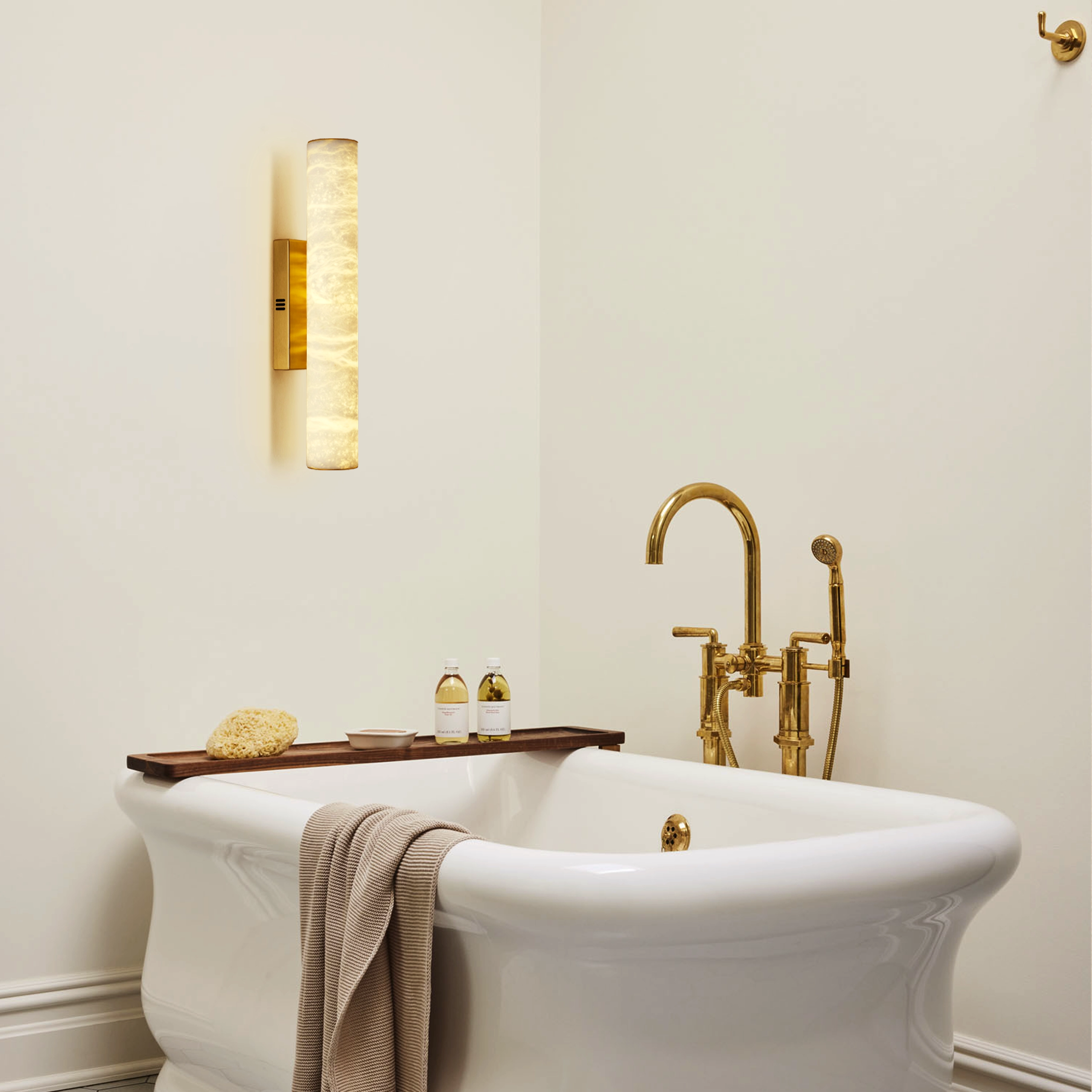 Sylvia Palladian Alabaster Wall Sconce 50cm H