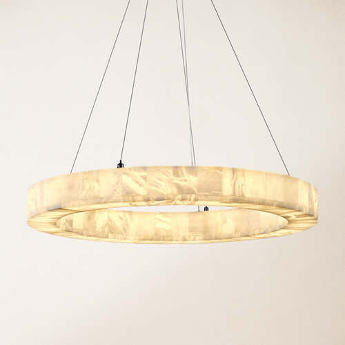 Soluna Alabaster Round Chandelier 30"D