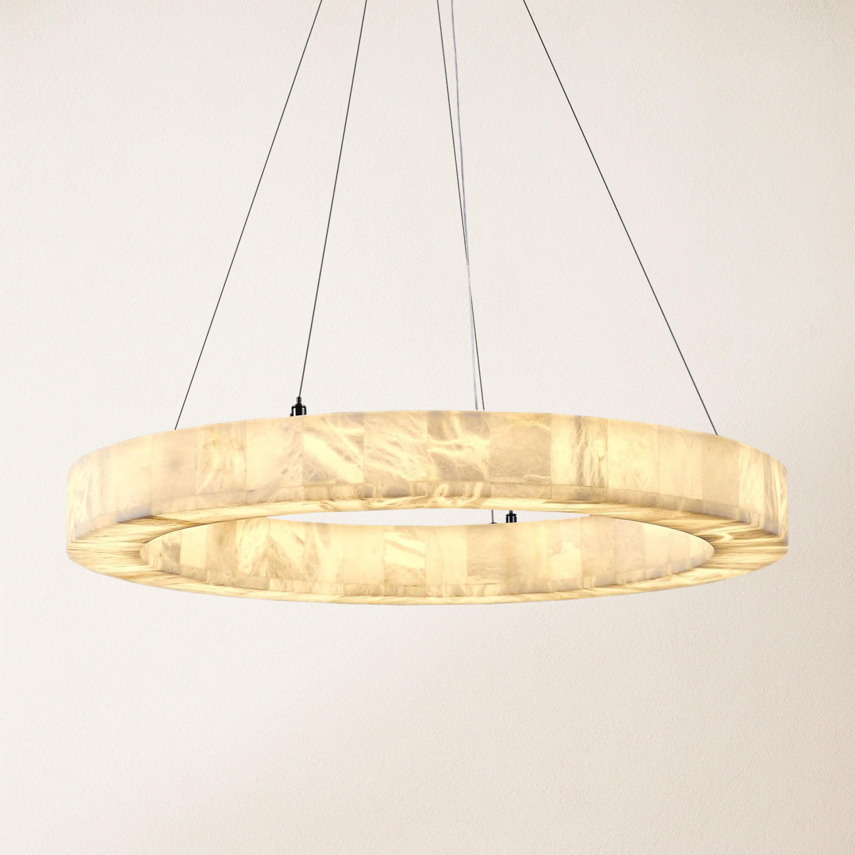 Solmare Alabaster Halo Chandelier 76cm