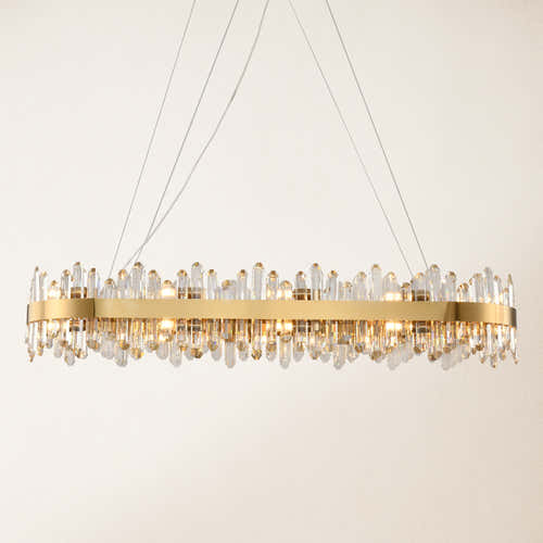 Stellara Crystal Strip Oval Halo Chandelier 132cm