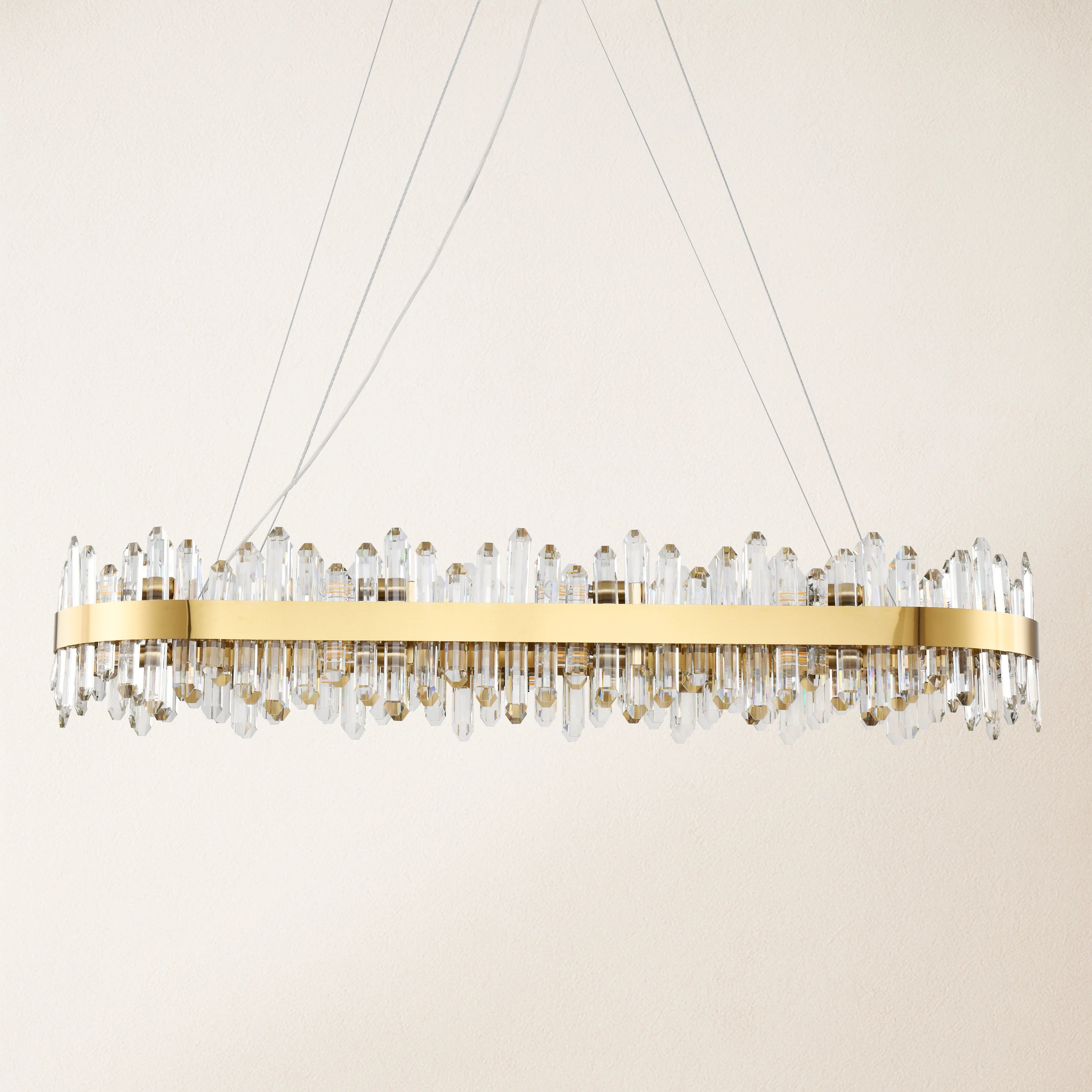 Stellara Crystal Strip Oval Halo Chandelier 132cm