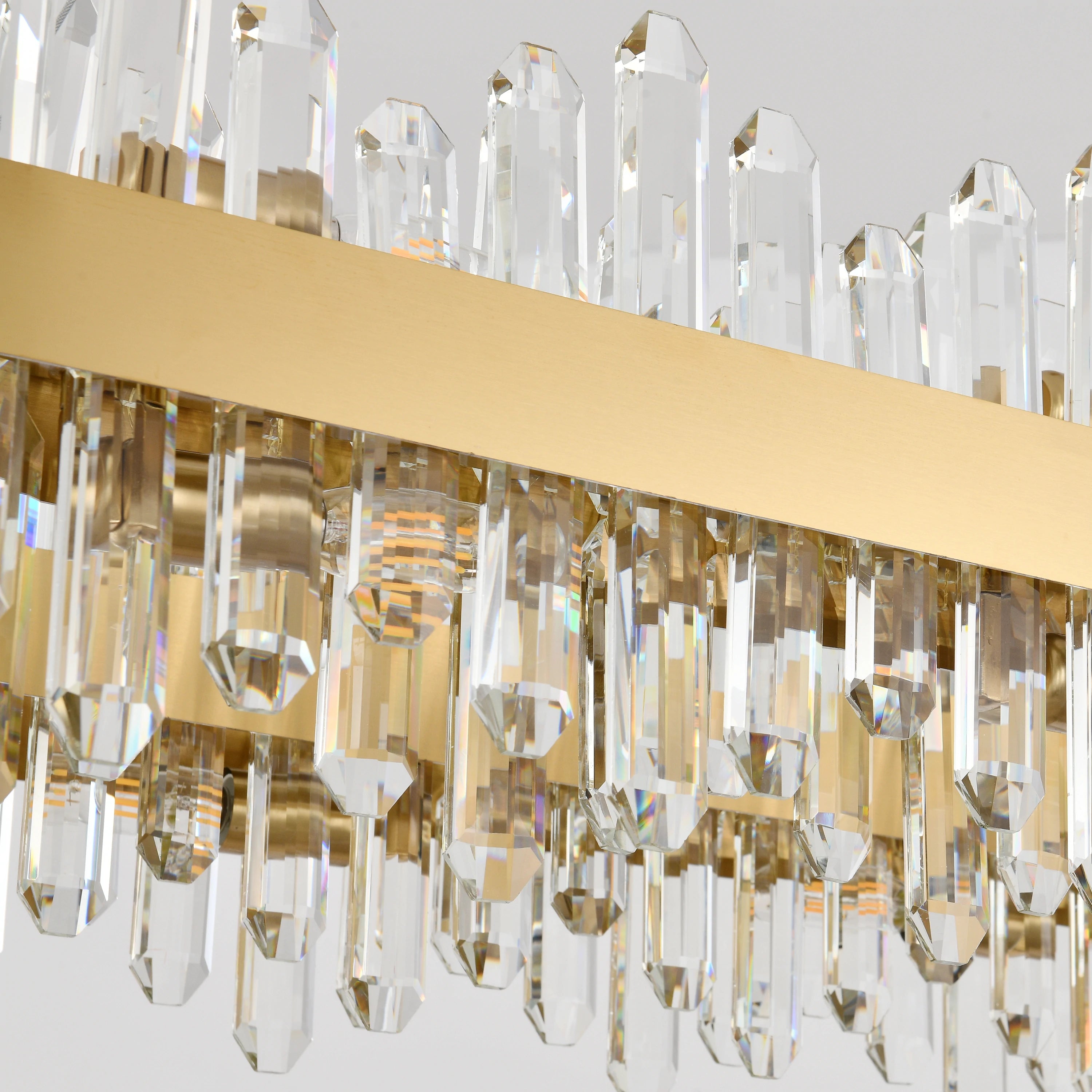 Stellara Crystal Strip Oval Halo Chandelier 132cm