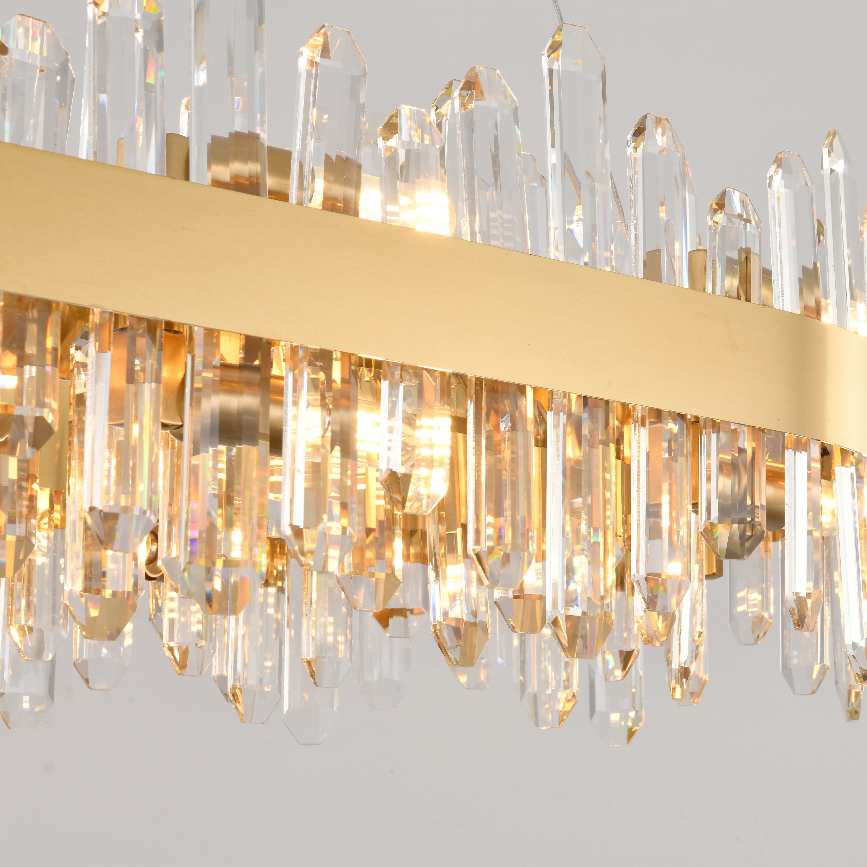 Stellara Crystal Strip Oval Halo Chandelier 132cm