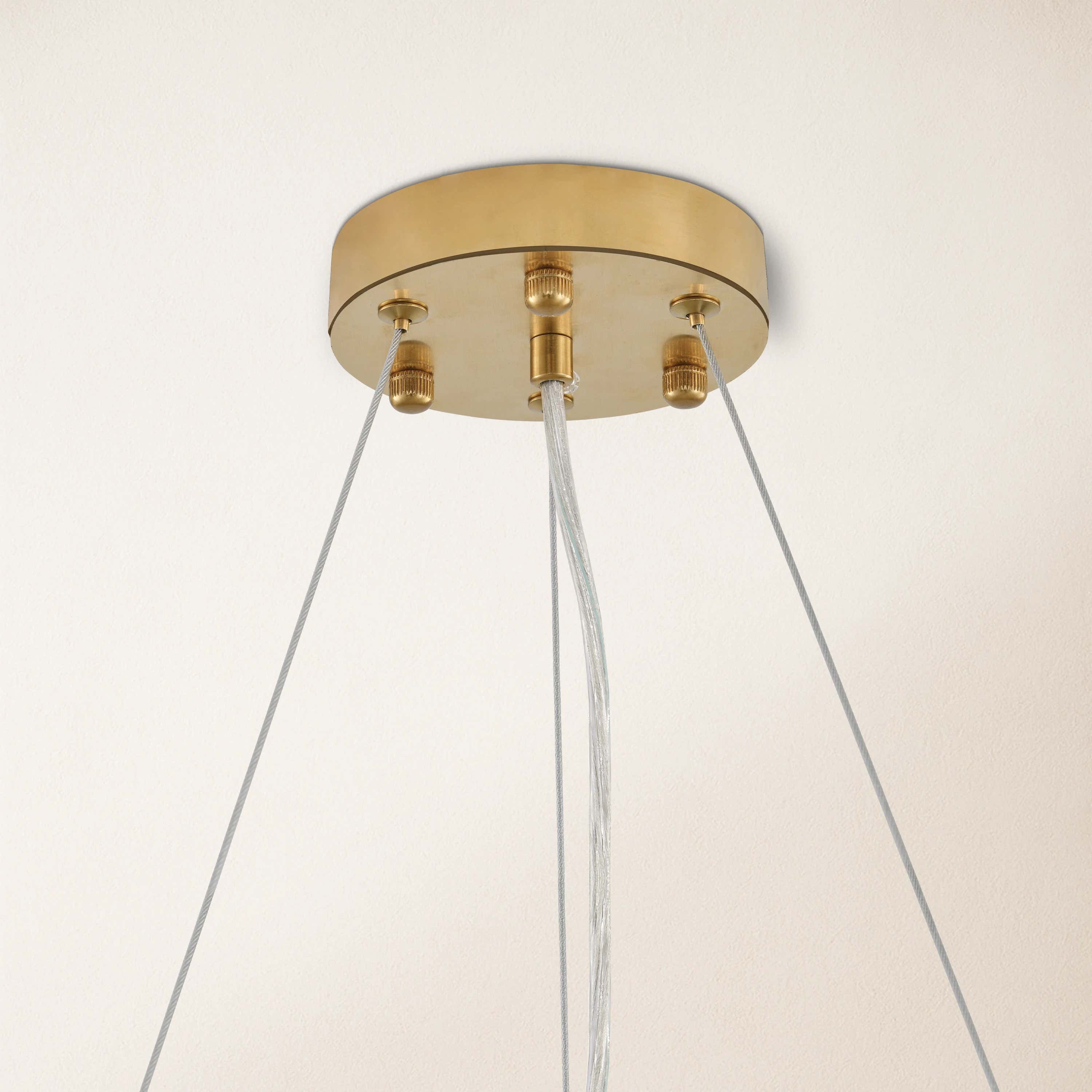 Stellara Crystal Strip Round Halo Chandelier 61cm D