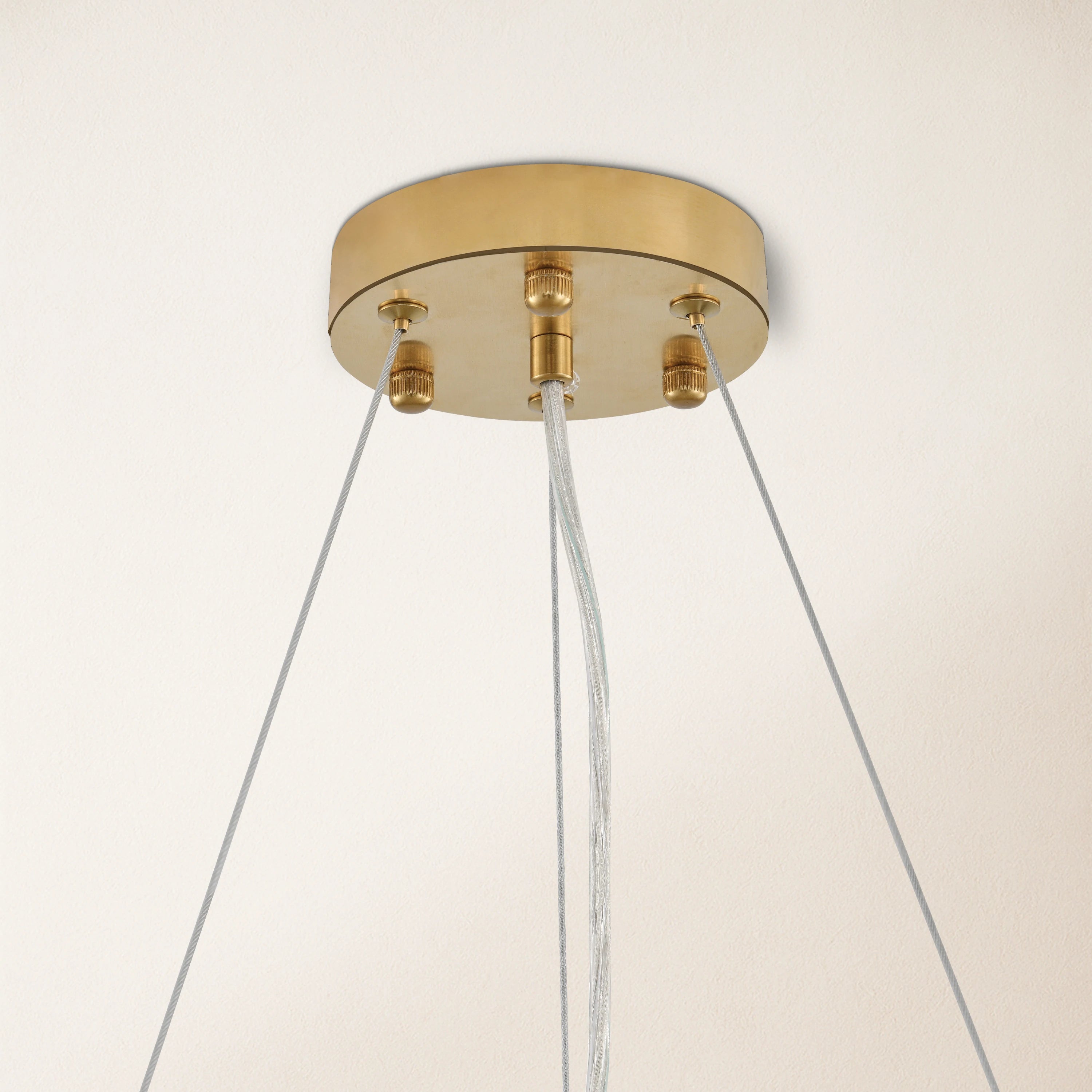 Stellara Crystal Strip Round Halo Chandelier 61cm D