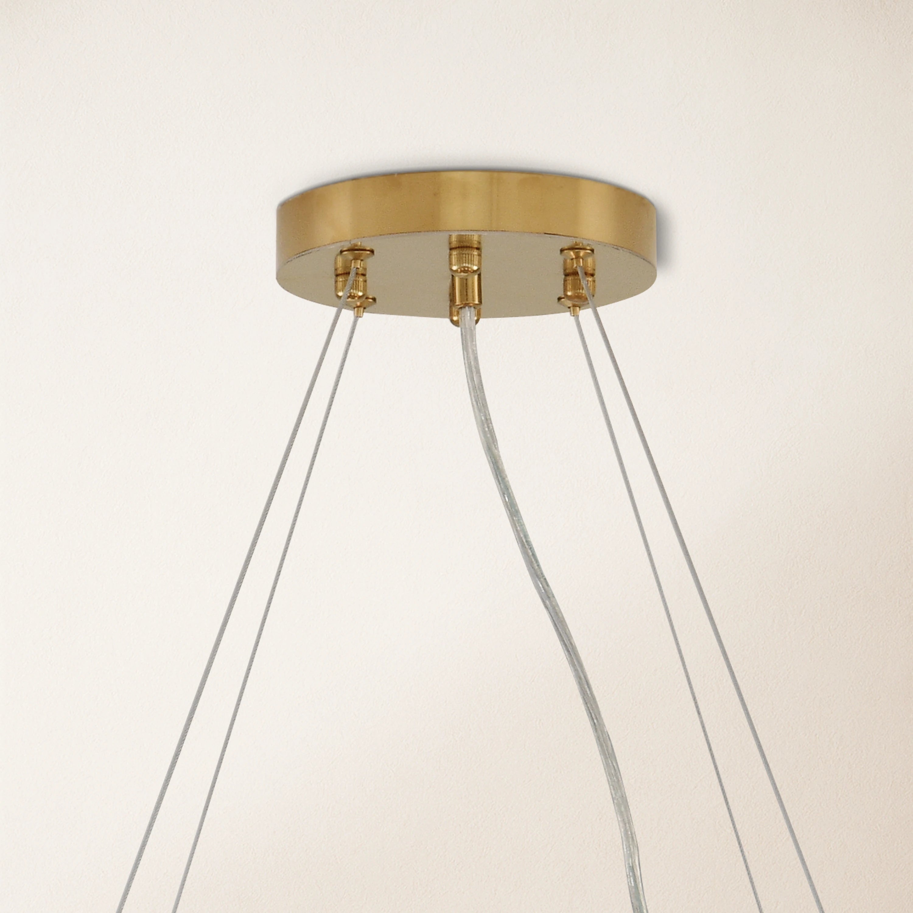 Stellara Crystal Strip Round Halo Chandelier 81cm D