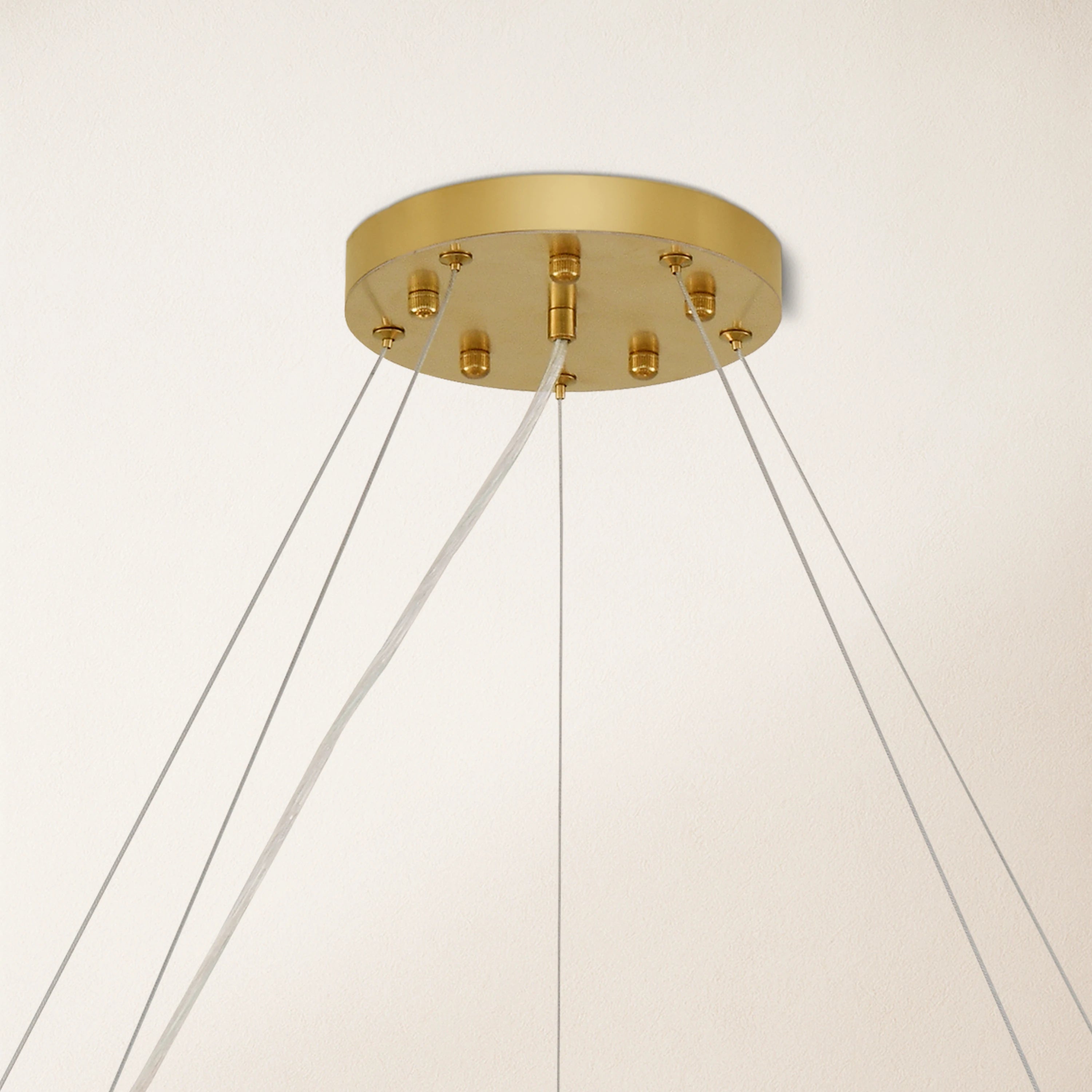 Stellara Crystal Strip Round Halo Chandelier 102cm D