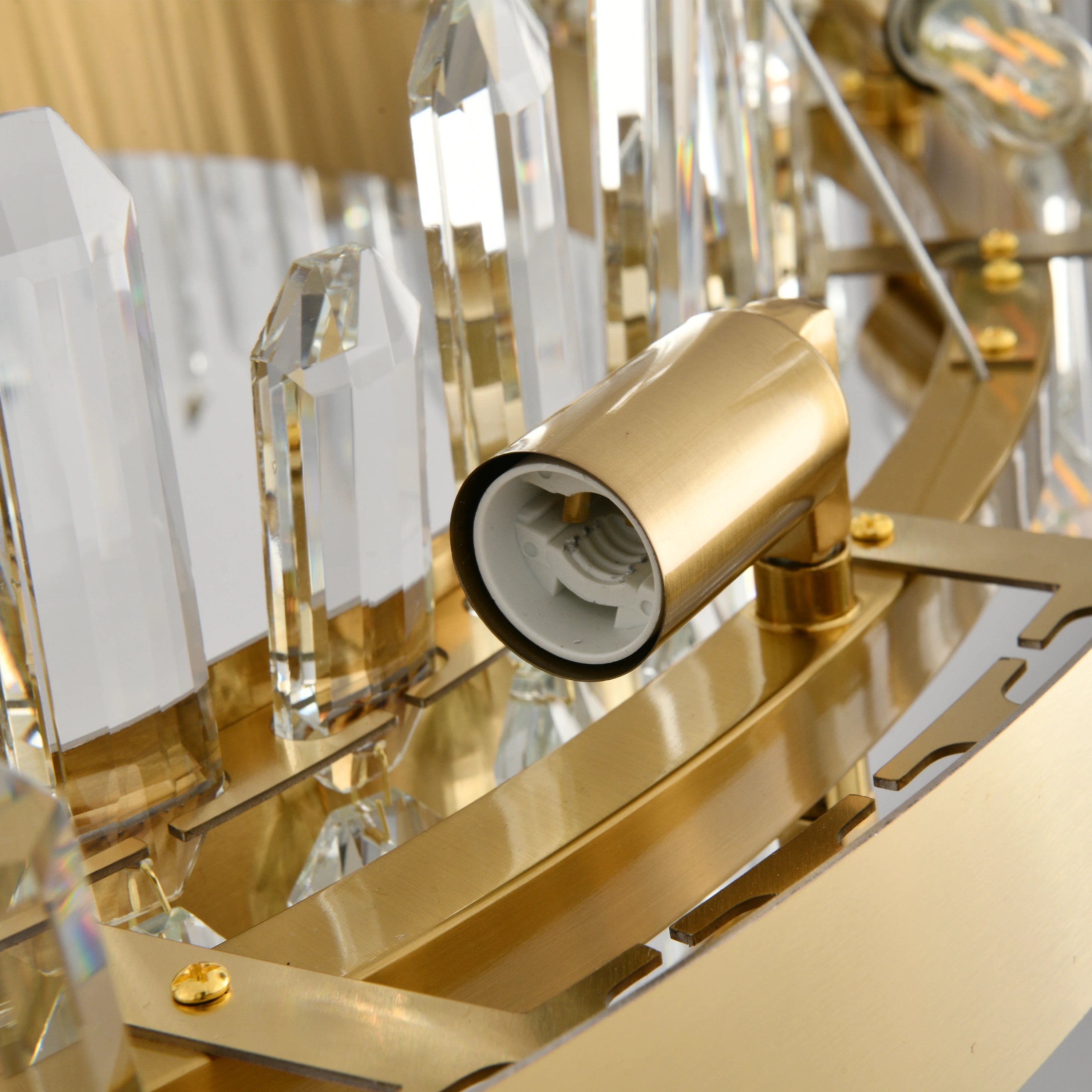 Stellara Crystal Strip Round Halo Chandelier 61cm D