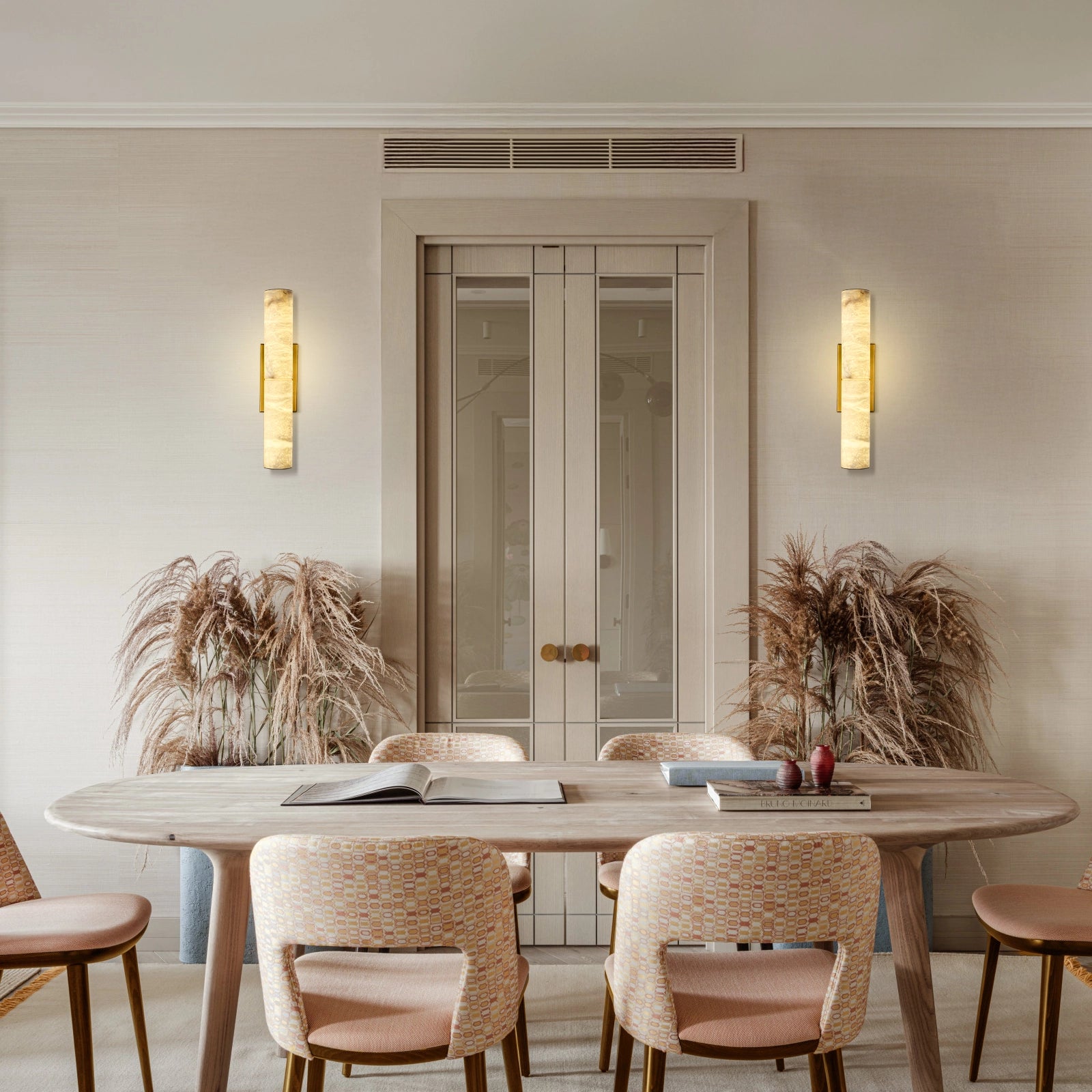 Sylvia Palladian Alabaster Wall Sconce 50cm H