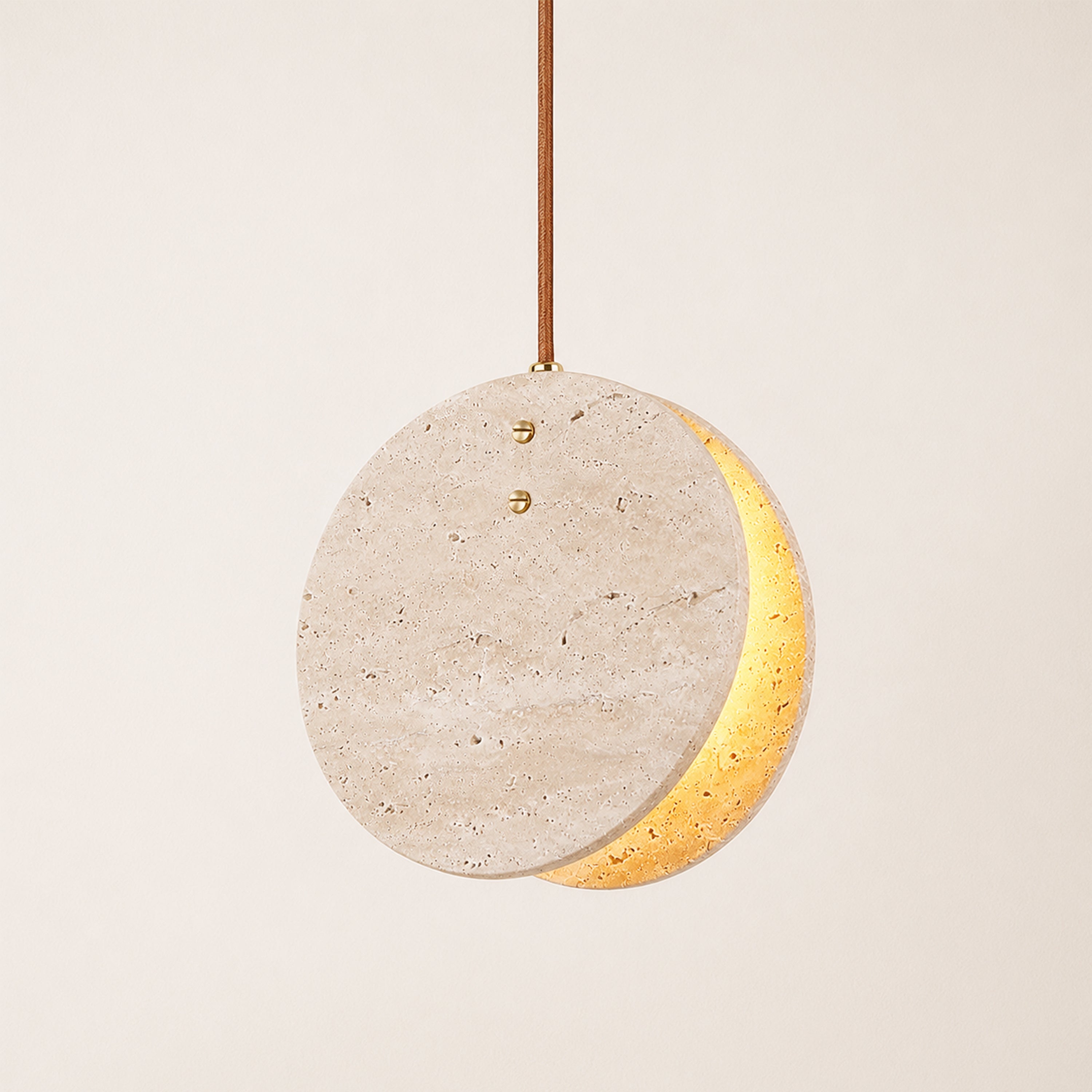 Xaloria Travertine Disc Pendant Light
