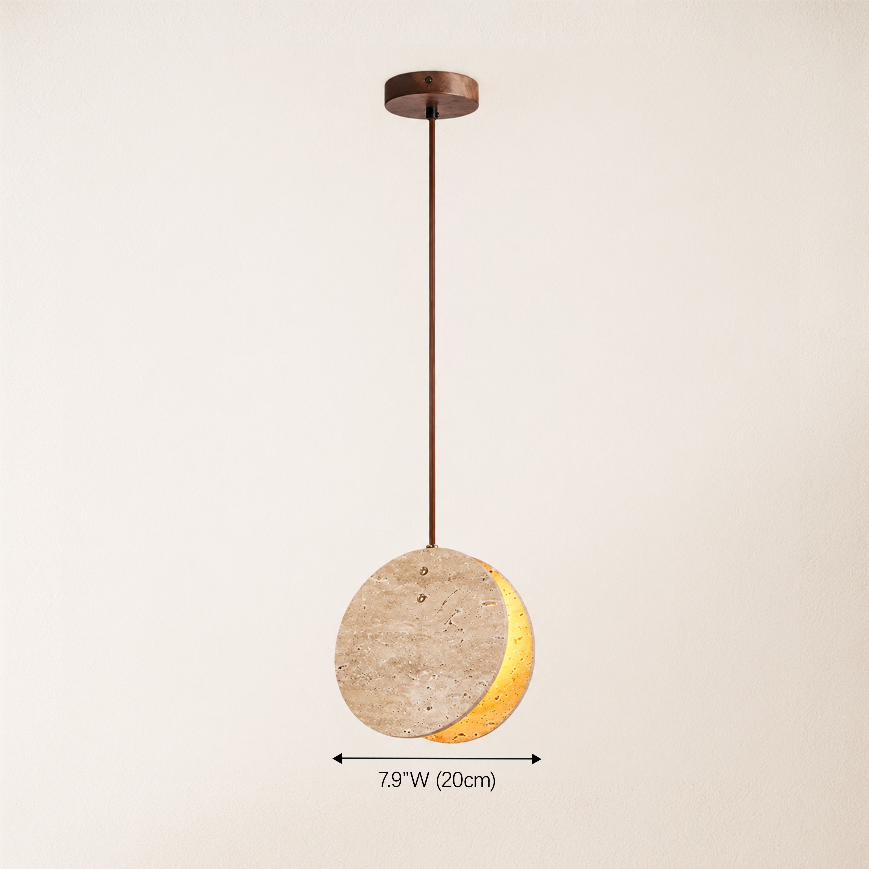 Xaloria Travertine Disc Pendant Light