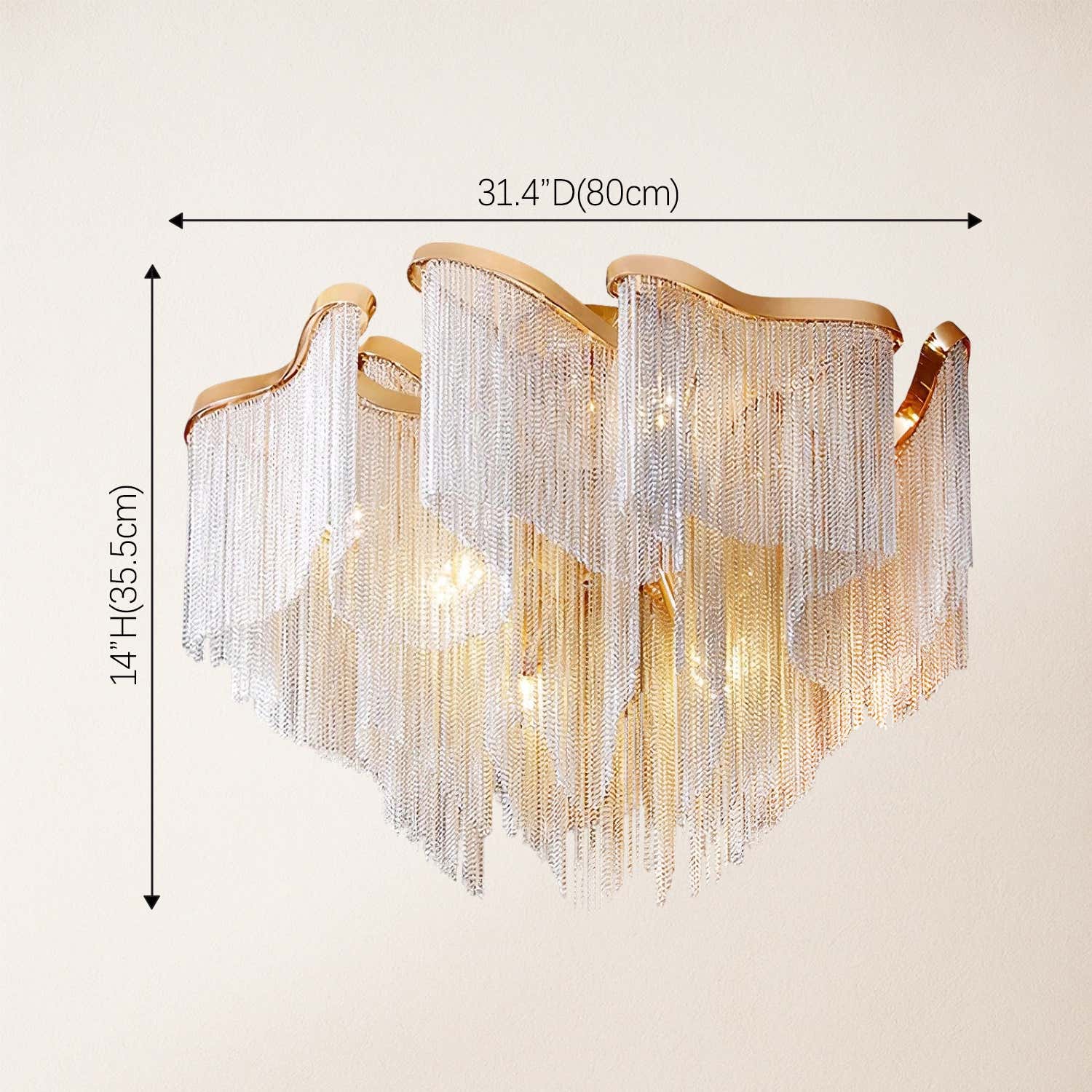 Teresa Cadena Chain Tassel Flush Mount 80cm W