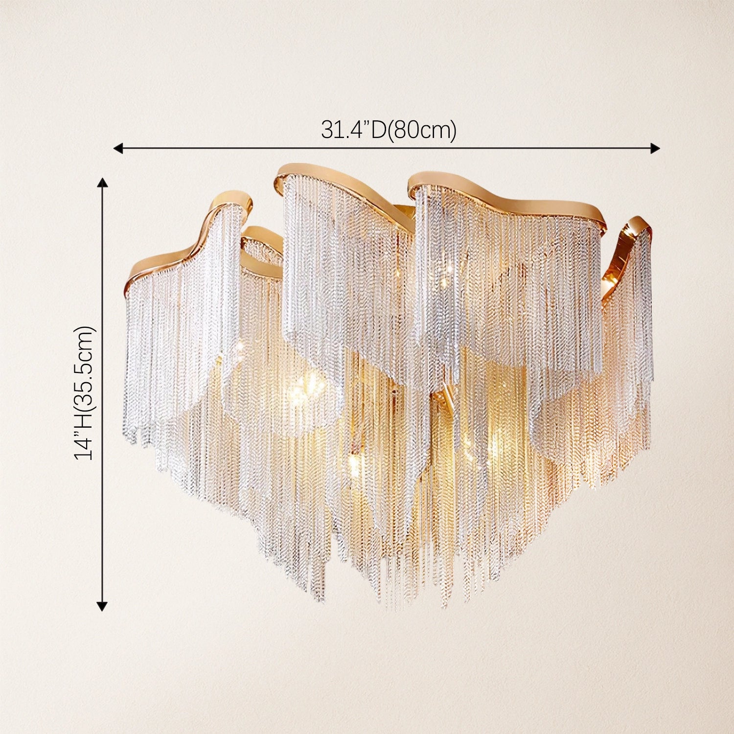 Teresa Cadena Chain Tassel Flush Mount 80cm W