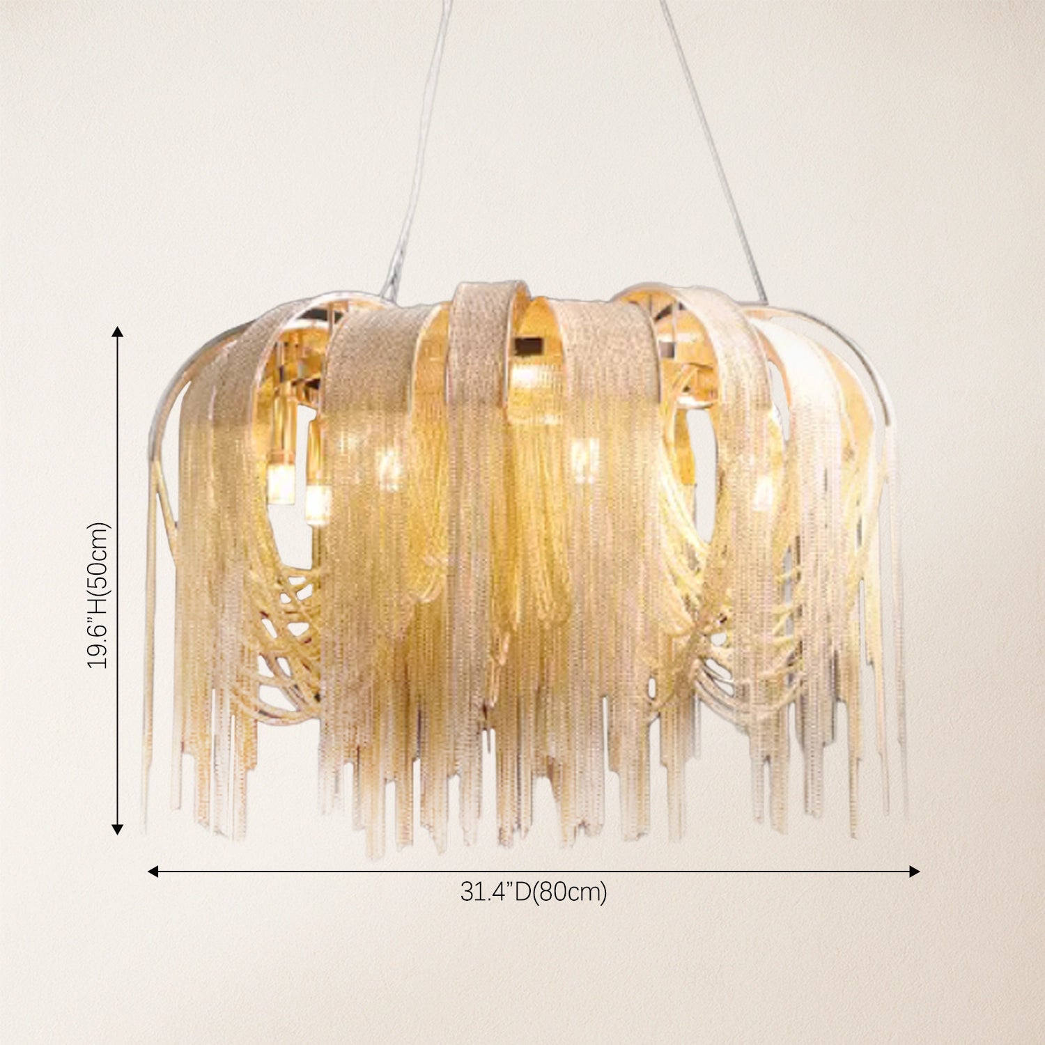 Teresa Cadena Chain Tassel Modern Chandelier 80cm D
