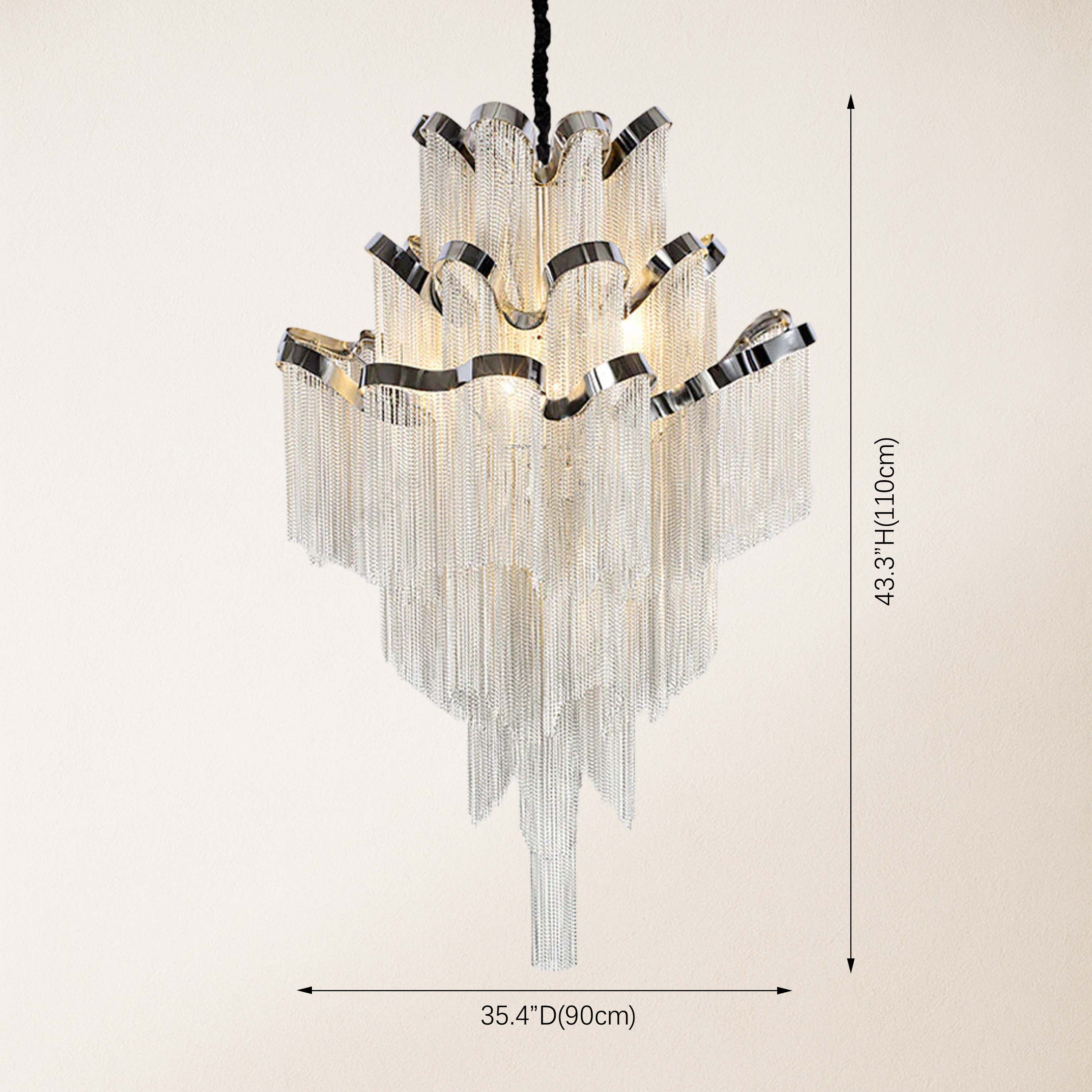 Teresa Cadena Metal Tassel Chandelier 90cm W