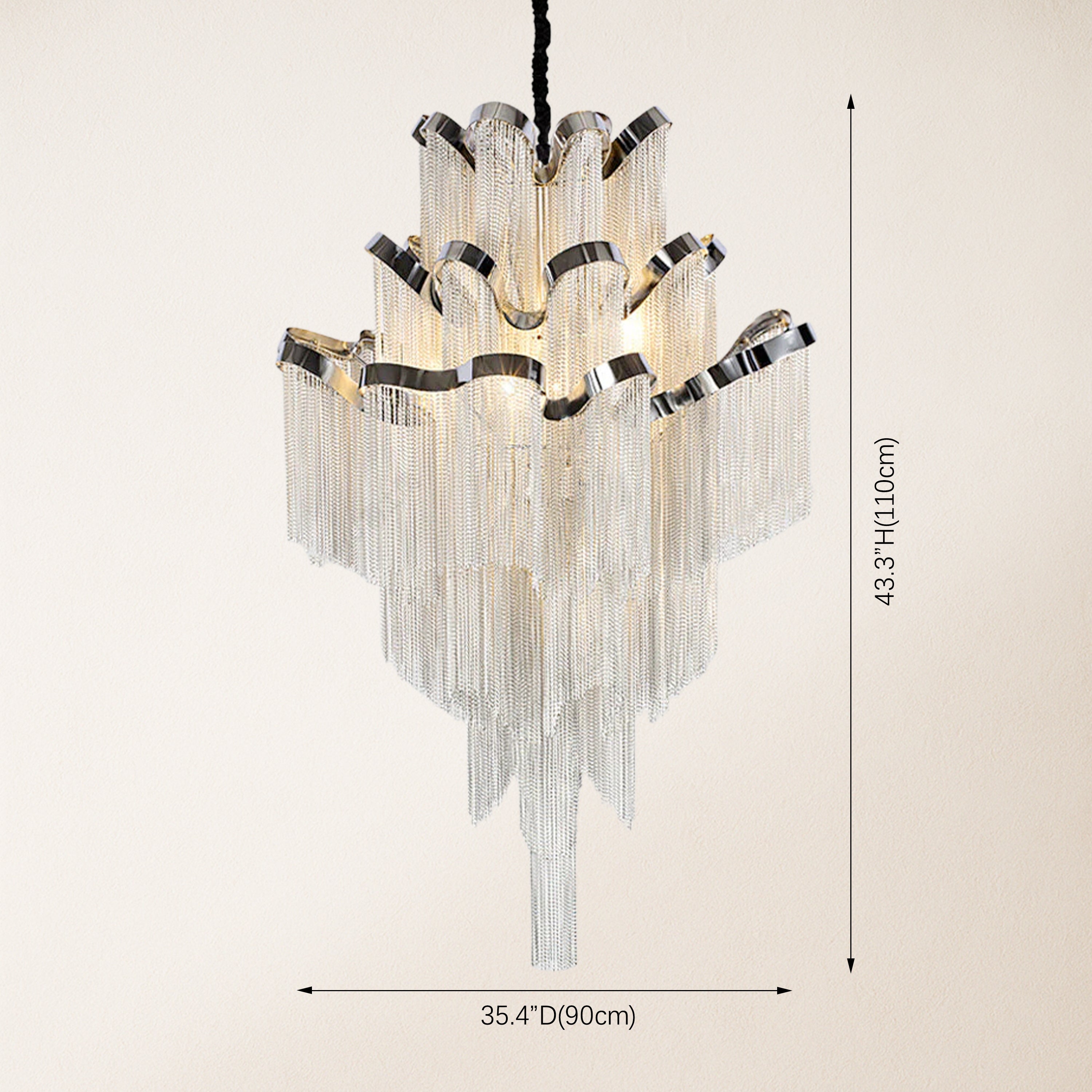 Teresa Cadena Metal Tassel Chandelier 90cm W