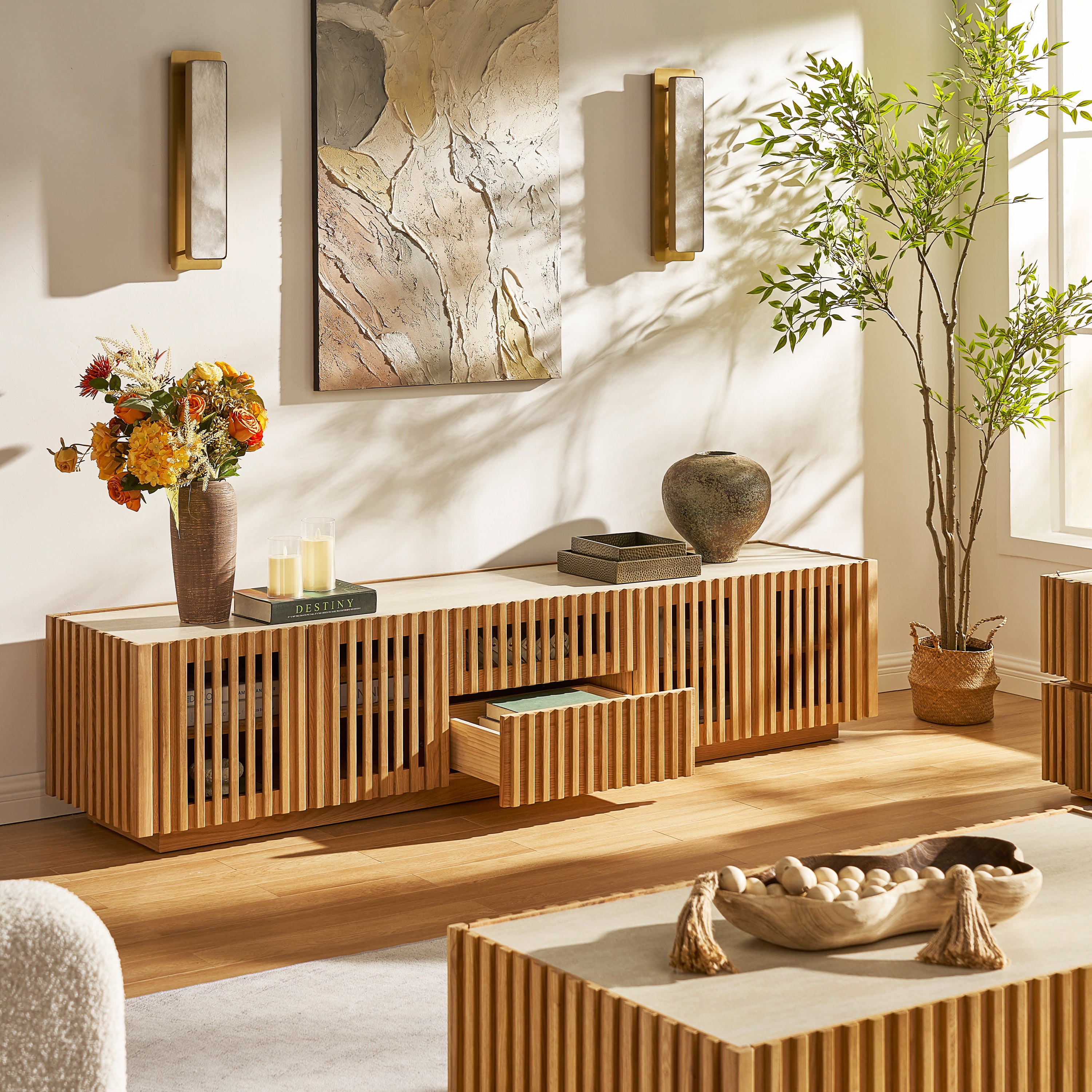 Isla Oak Rectangle Coffee Table 47"