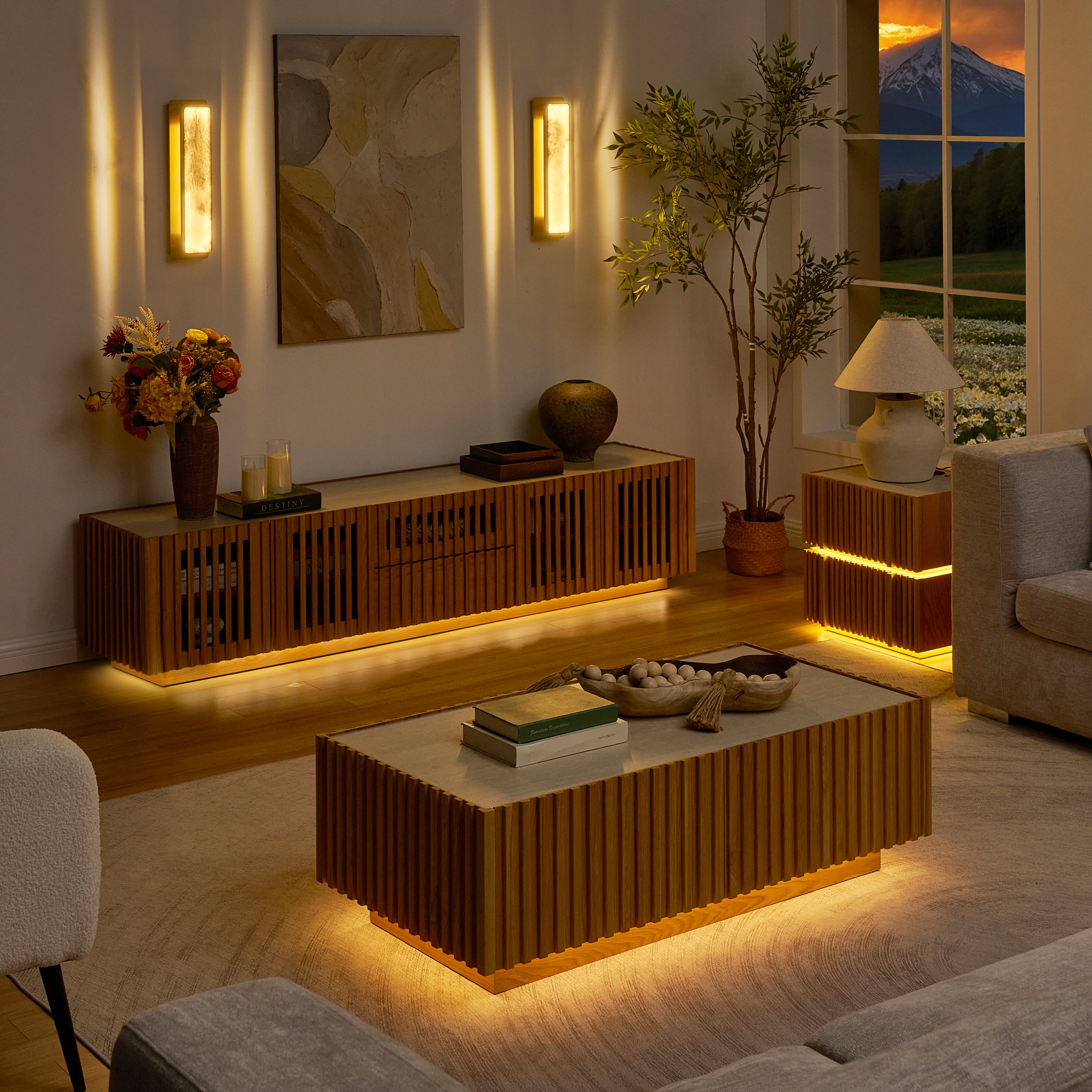 Isla Oak Rectangle Coffee Table 47"